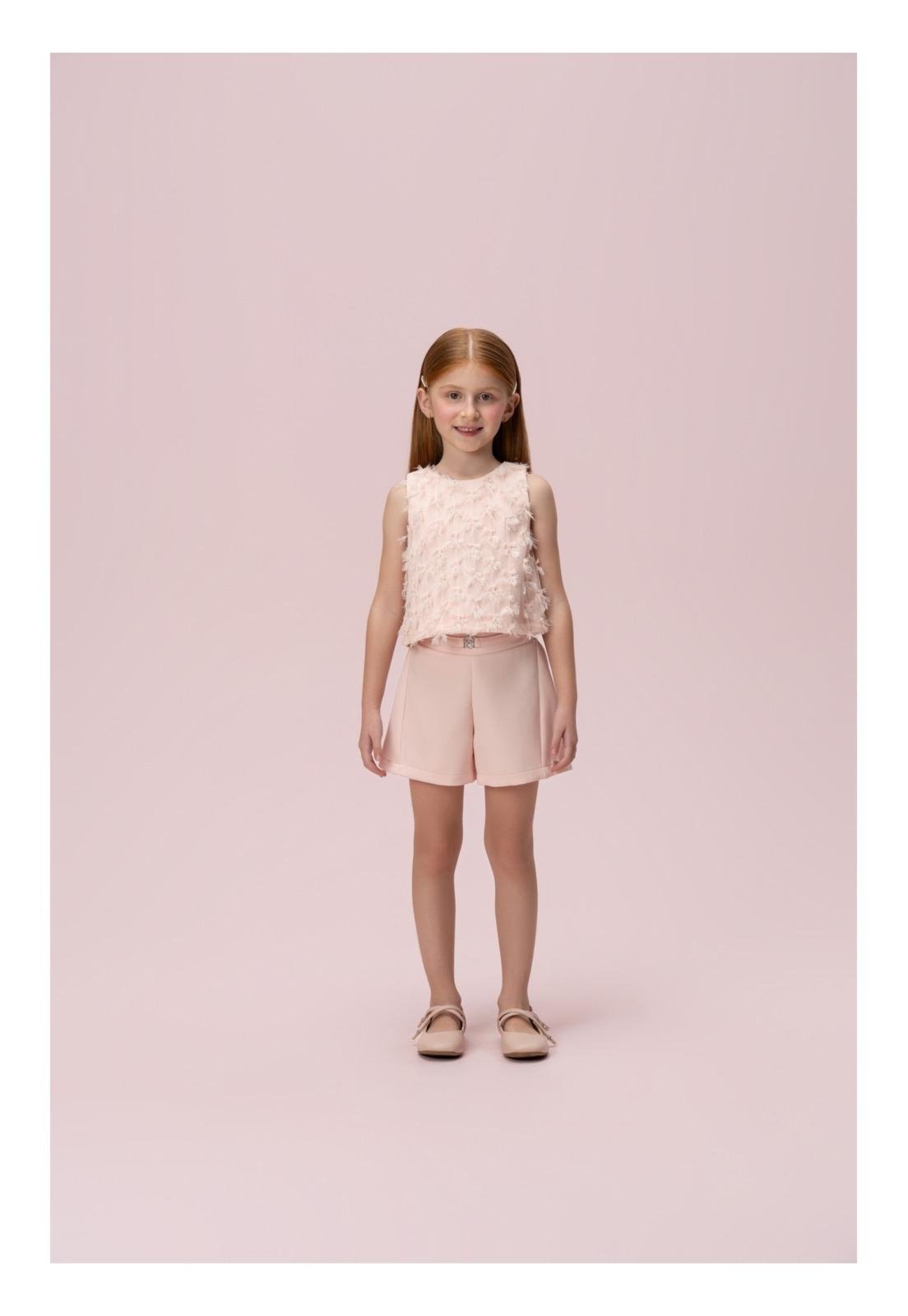 Infantil - Conjunto Shorts Regata Rosa de Laços Petit Cherie 10 Rosa