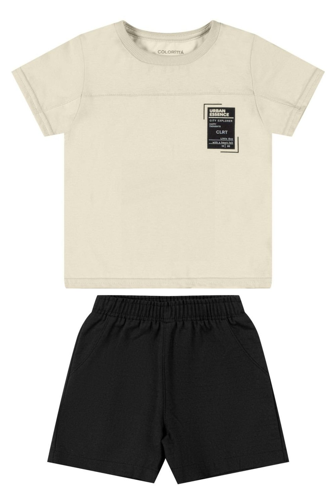 Infantil - Conjunto Menino Curta Urban Colorittá Bege