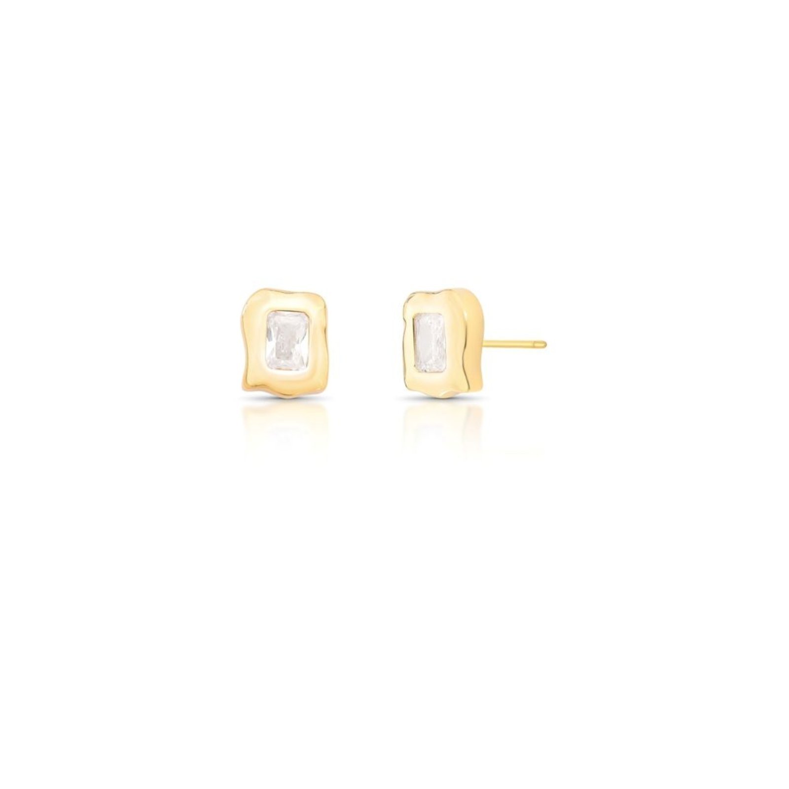 Infantil – Brinco Orgânico P com Cristal Semijoia Banhado a Ouro 18K Ania Store