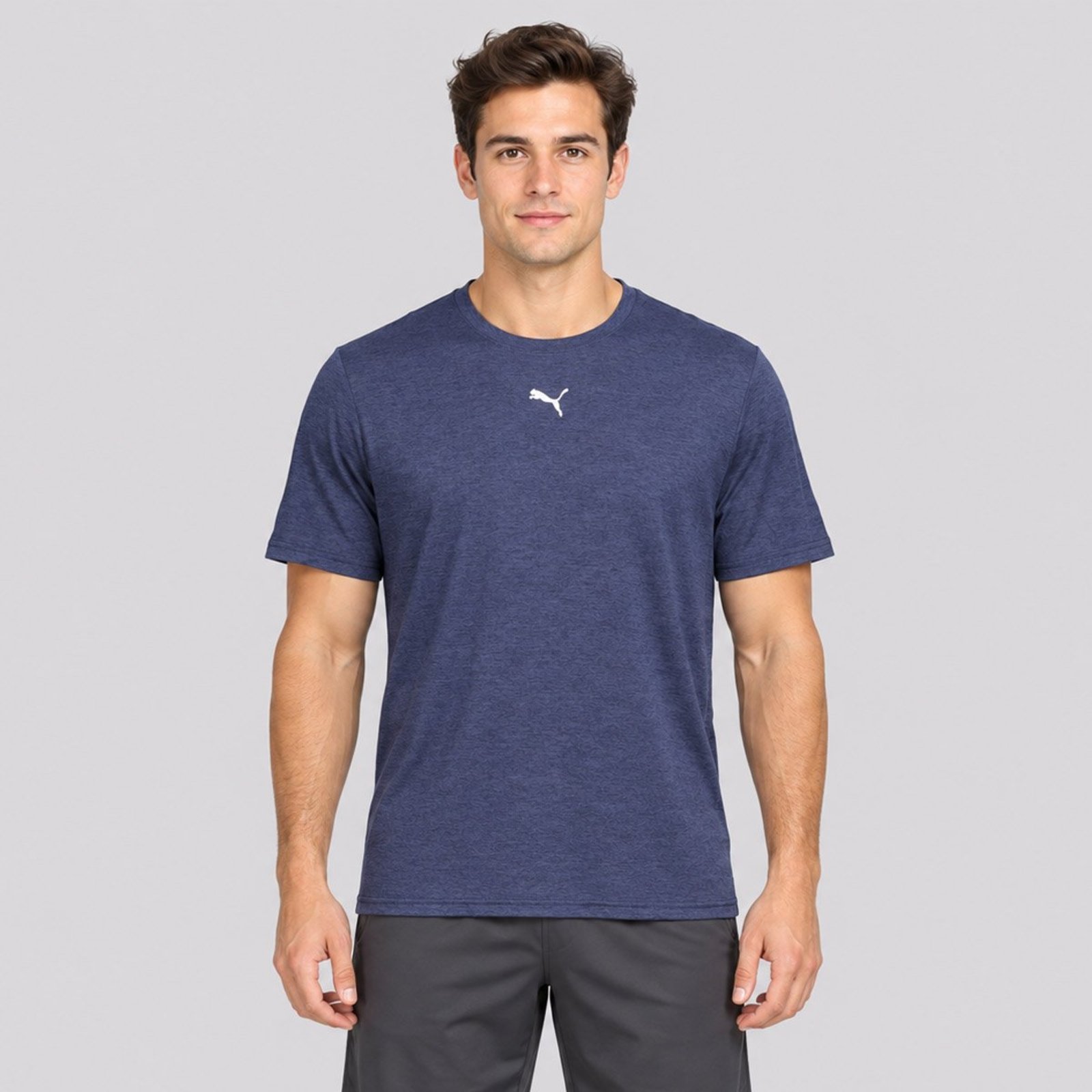 Camiseta Puma Tad Essentials Heather Cat Tee Marinho