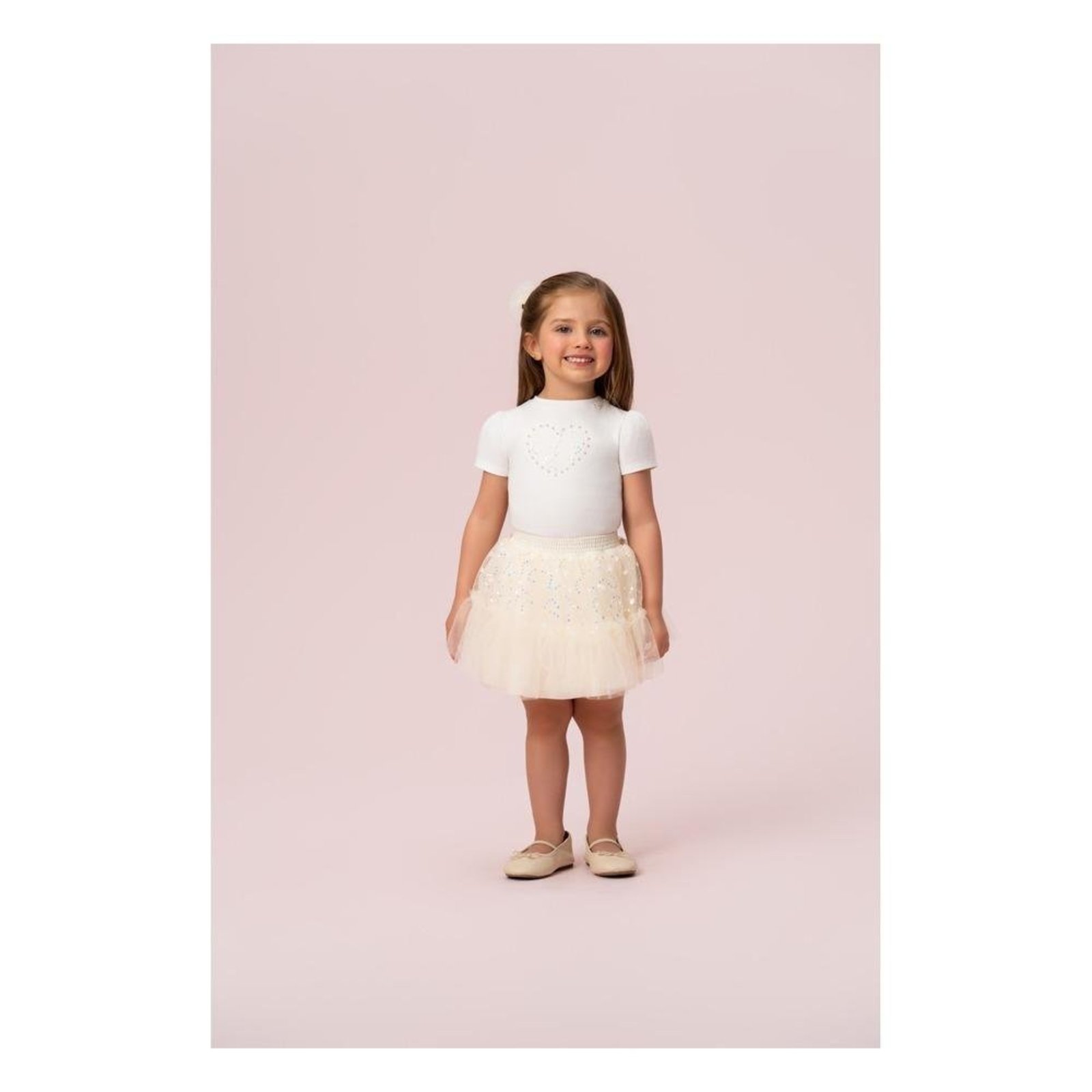 Infantil - Conjunto Menina Saia Off Petit Cherie 8 Off-white