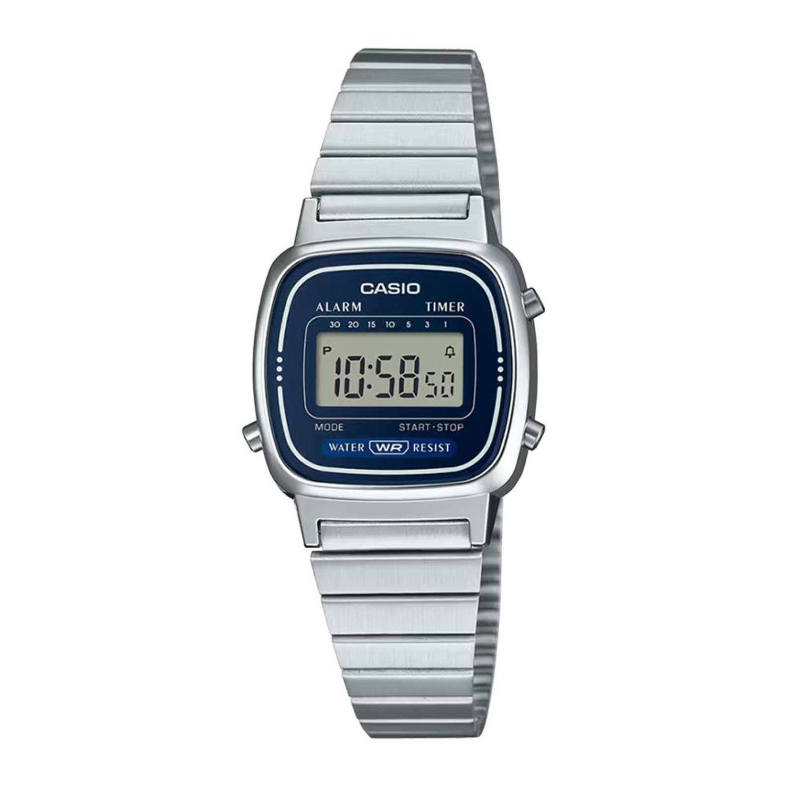 Vista 2 Relógio Casio Vintage LA670WA-2DF-SC Prata/Azul cinza azul Casio cinza azul