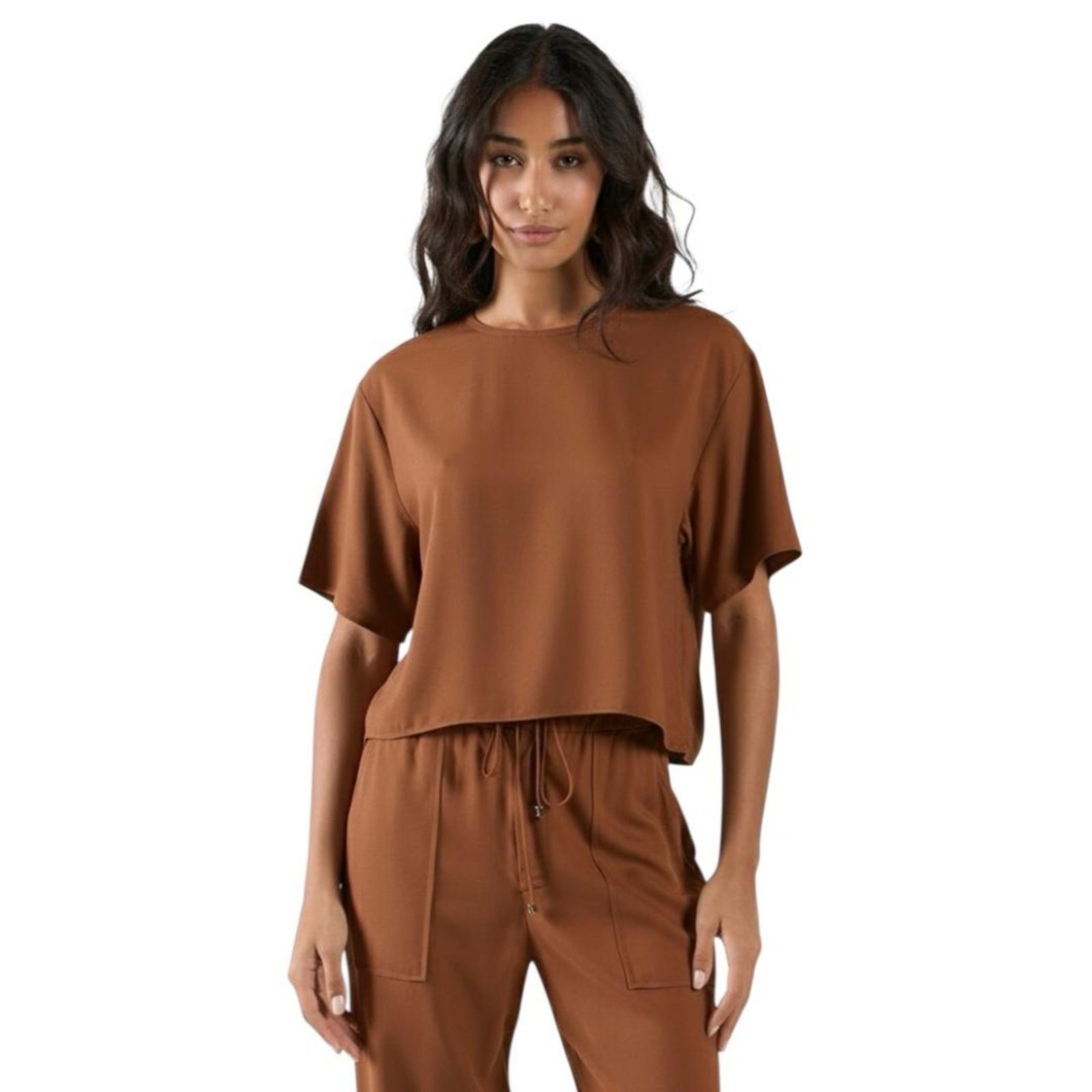 Vista 2 Blusa Boy Básica e Mangas Fluidas Colcci CLC Truffle marrom Colcci CLC marrom