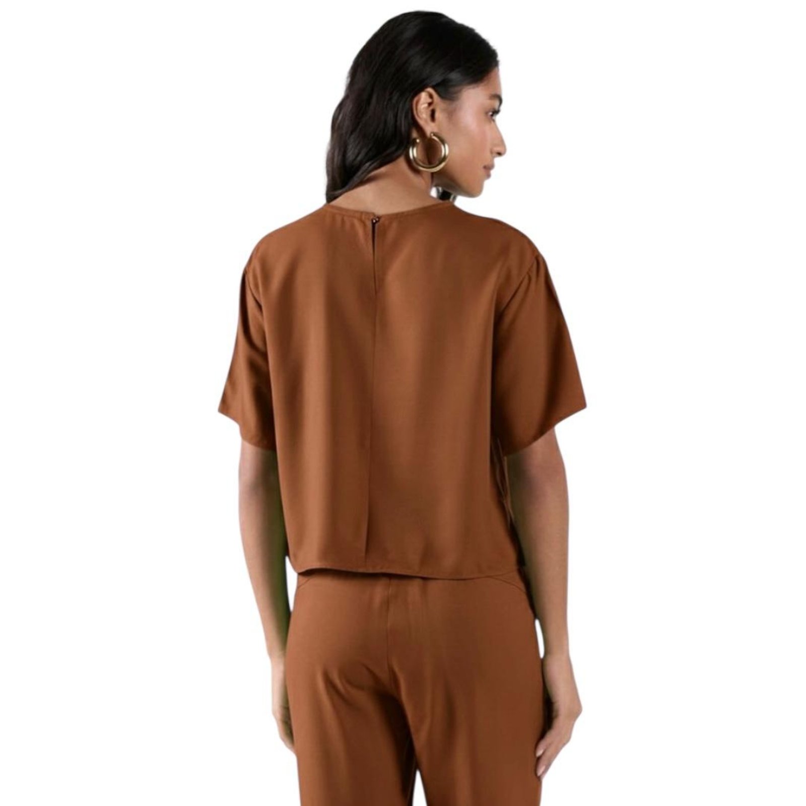 Vista 3 Blusa Boy Básica e Mangas Fluidas Colcci CLC Truffle marrom Colcci CLC marrom