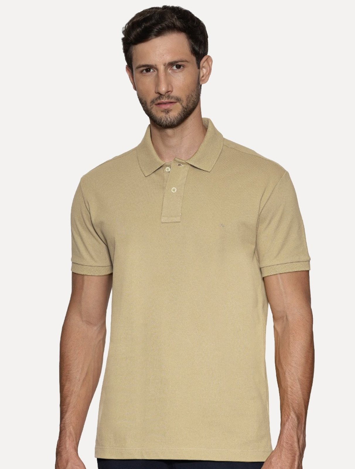Polo Aramis Masculina Regular Basic Piquet Surton Mono Logo Cáqui