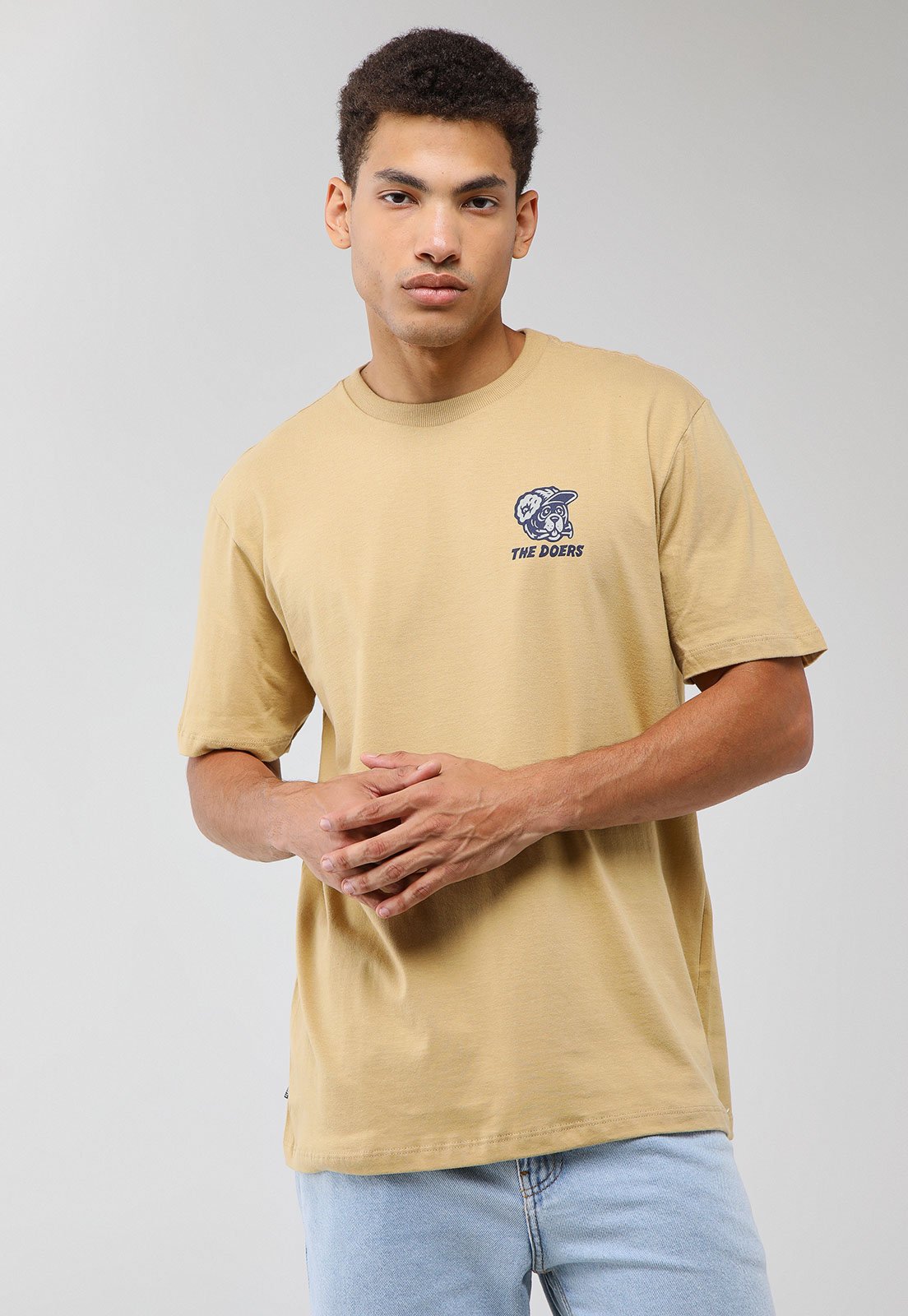 Camiseta Masculina Element Builder Estampa Bege