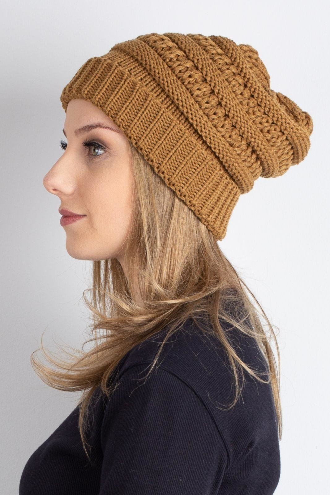 Gorro Enluaze Feminino De Malha Tricô 60018 – Caramelo