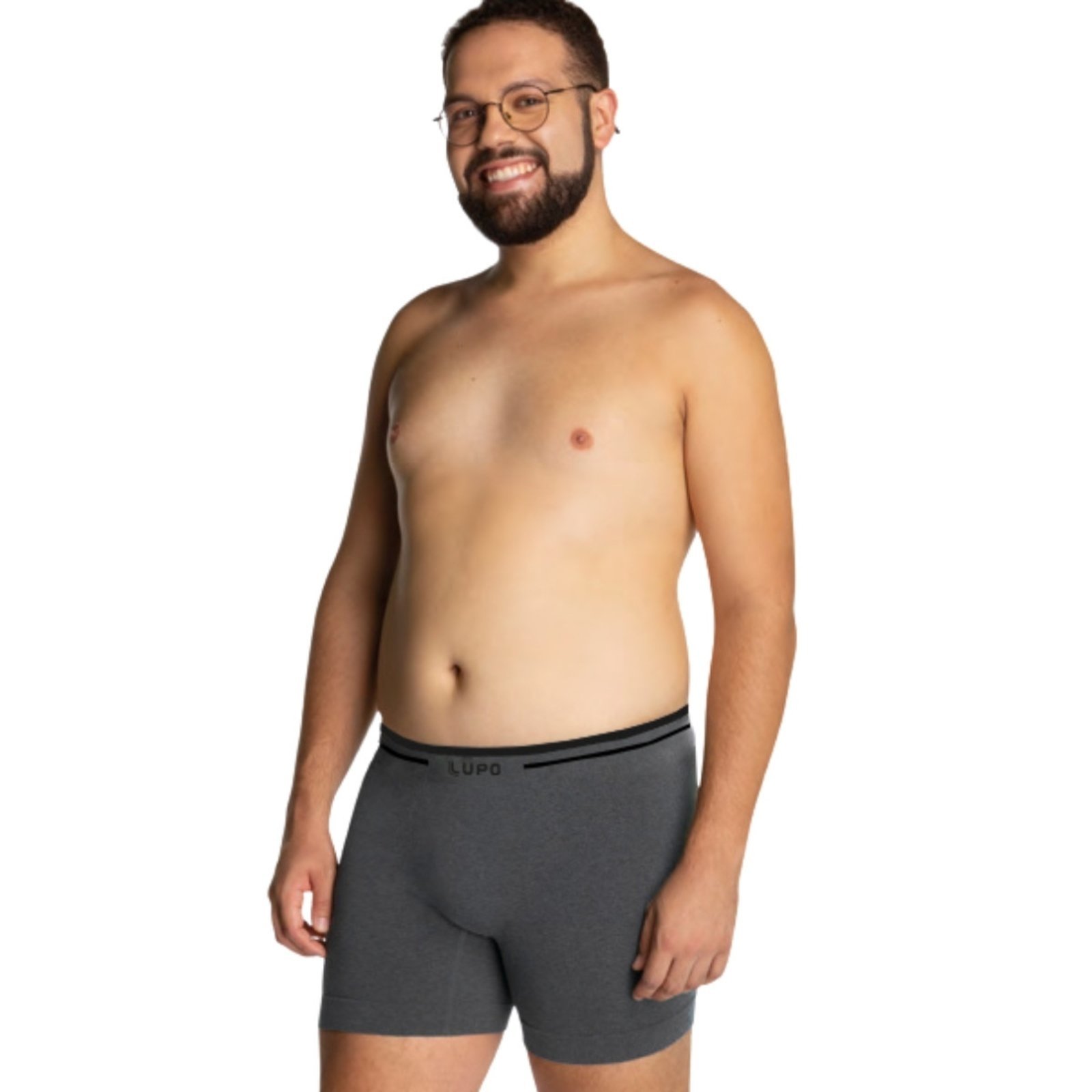 Cueca Plus Size Boxer Seamless sem Costura de Microfibra Lupo
