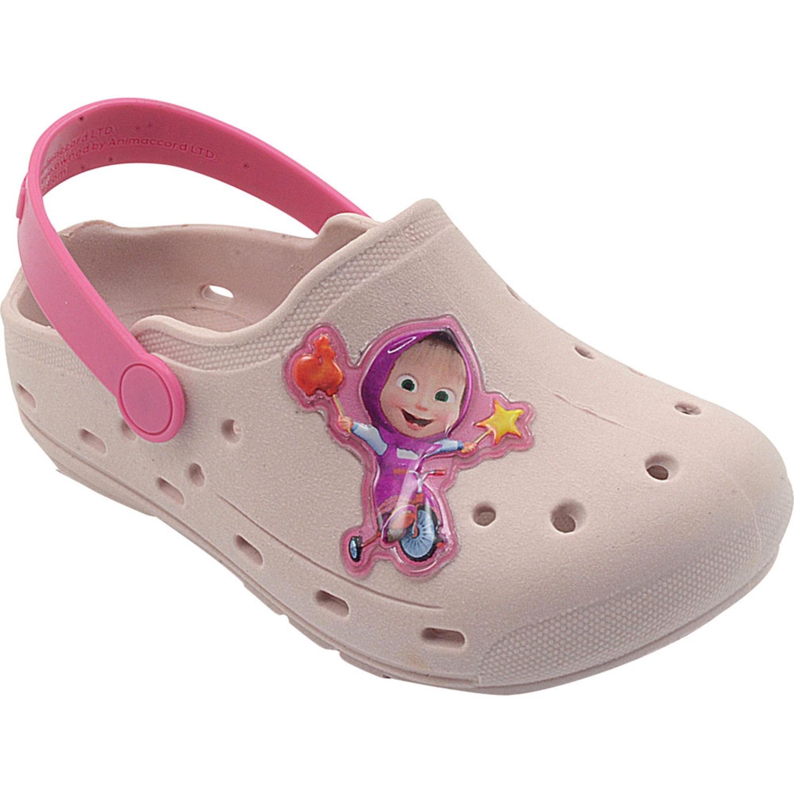 Vista 3 Infantil - Sandália Babuche Menina Pé com Pé Masha e o Urso Papete Leve Macia Escuro rosa Pé com pé rosa