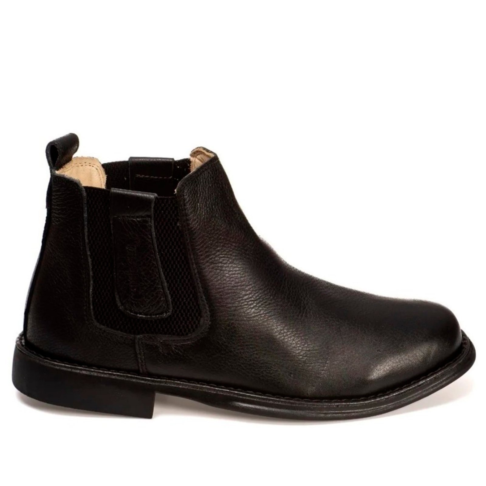 Vista 3 Botina Couro Campero Anatômica Gel Campero preto