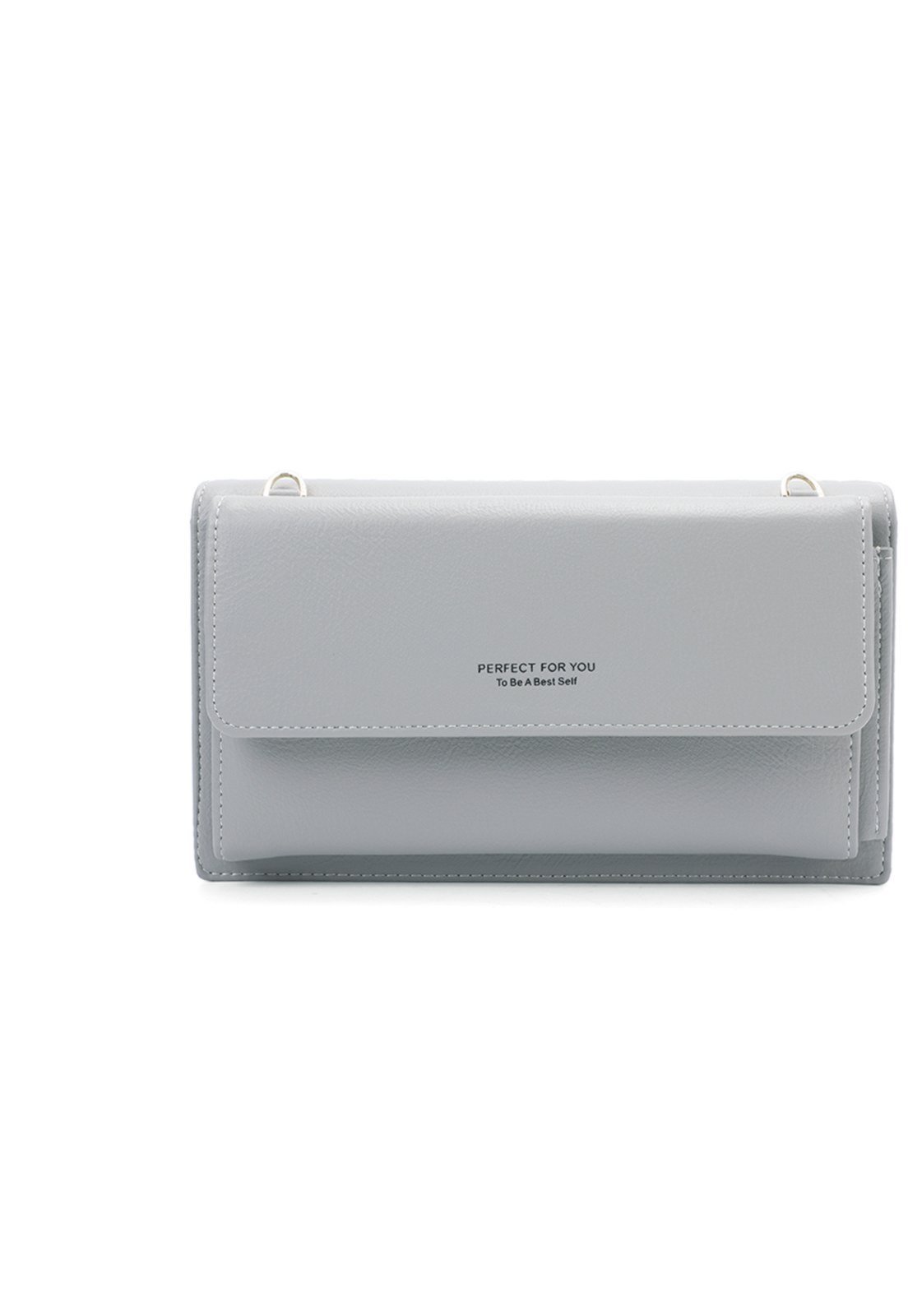 Vista 3 Bolsa Feminina Transversal Porta Celular Carteira Clutch Perfect For You cinza
