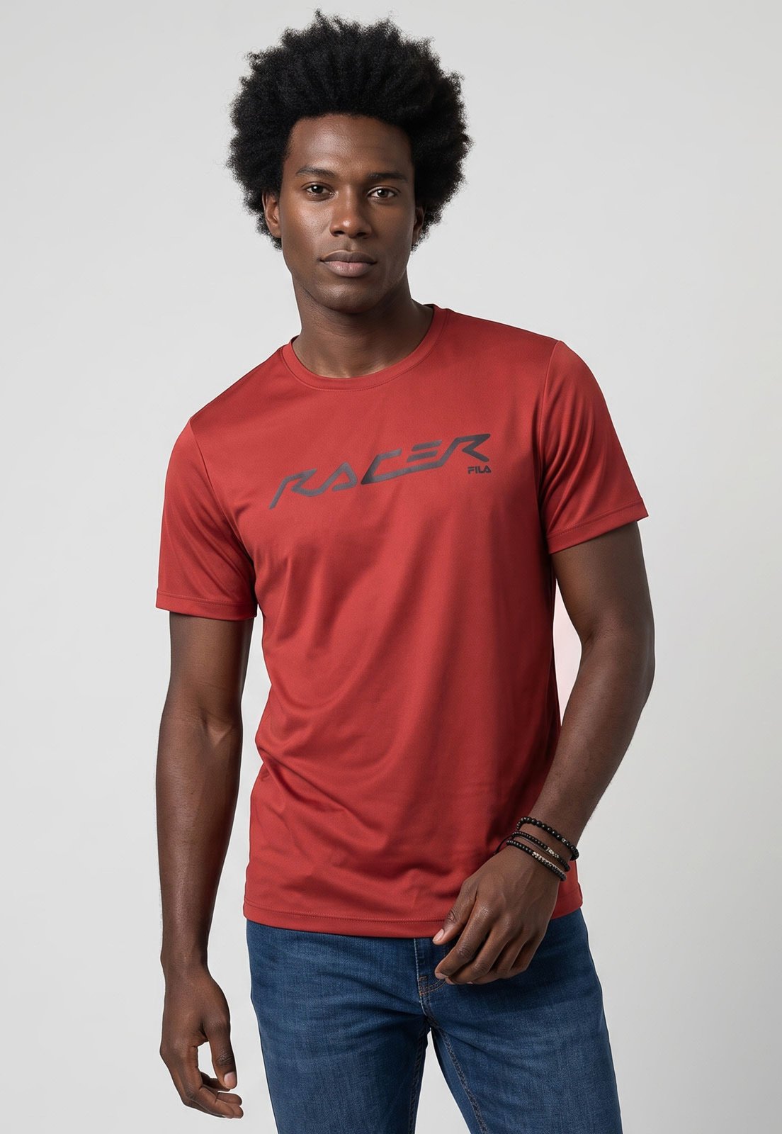 Camiseta Masculina Fila Graphic Core Run Vermelha