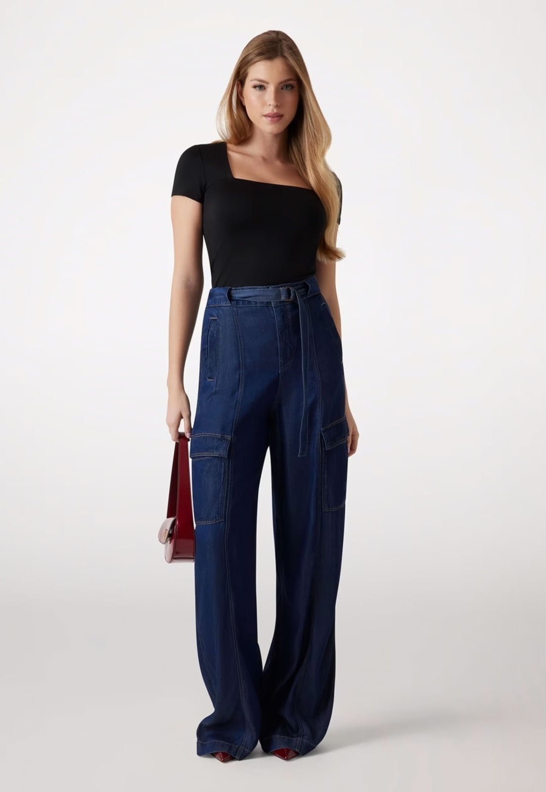 Vista 3 Calça Jeans Guess Cargo Escuro azul Guess azul