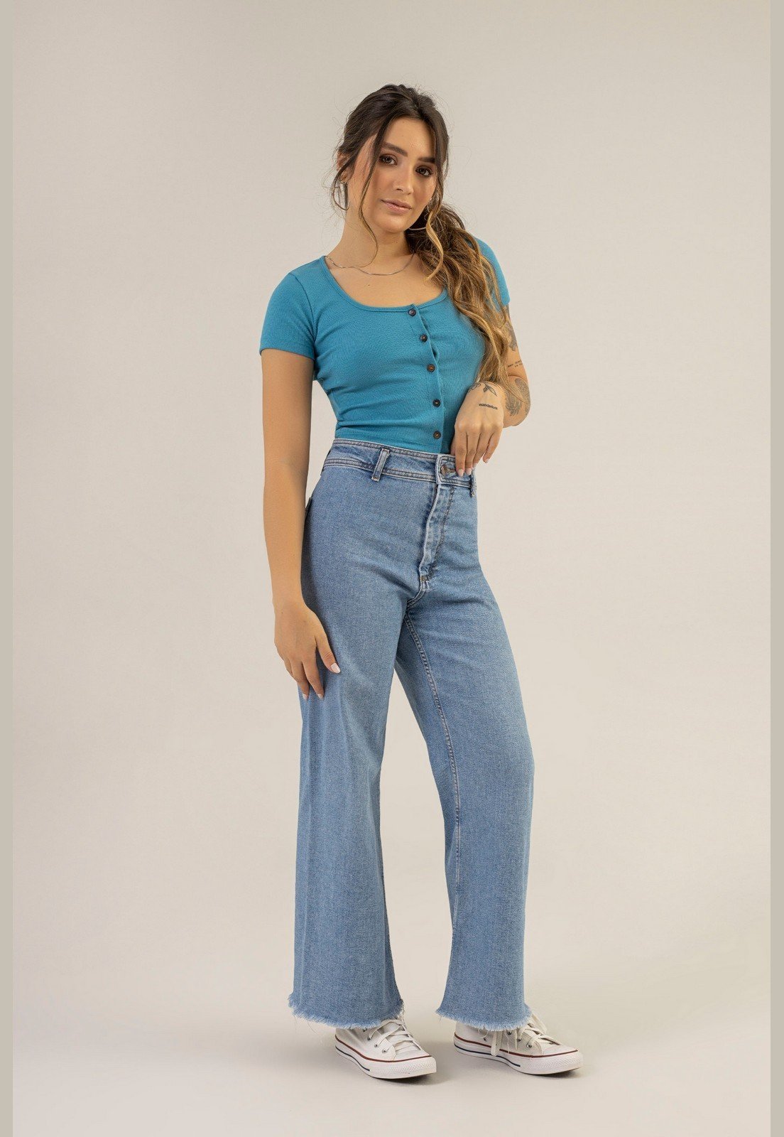 Blusa Cropped Adulto em Ribana The Philippines Azul