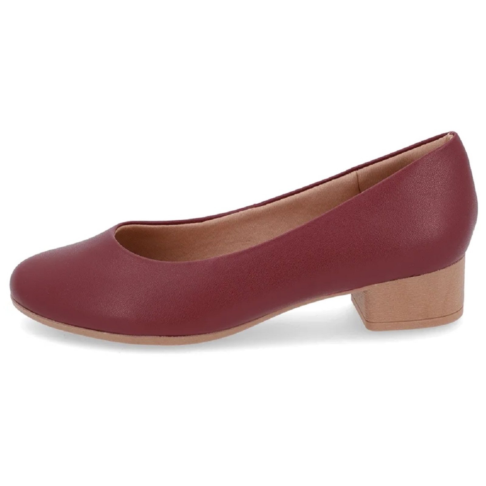 Sapato Scarpin Usaflex Salto Baixo Conforto e Sofisticação Vermelho