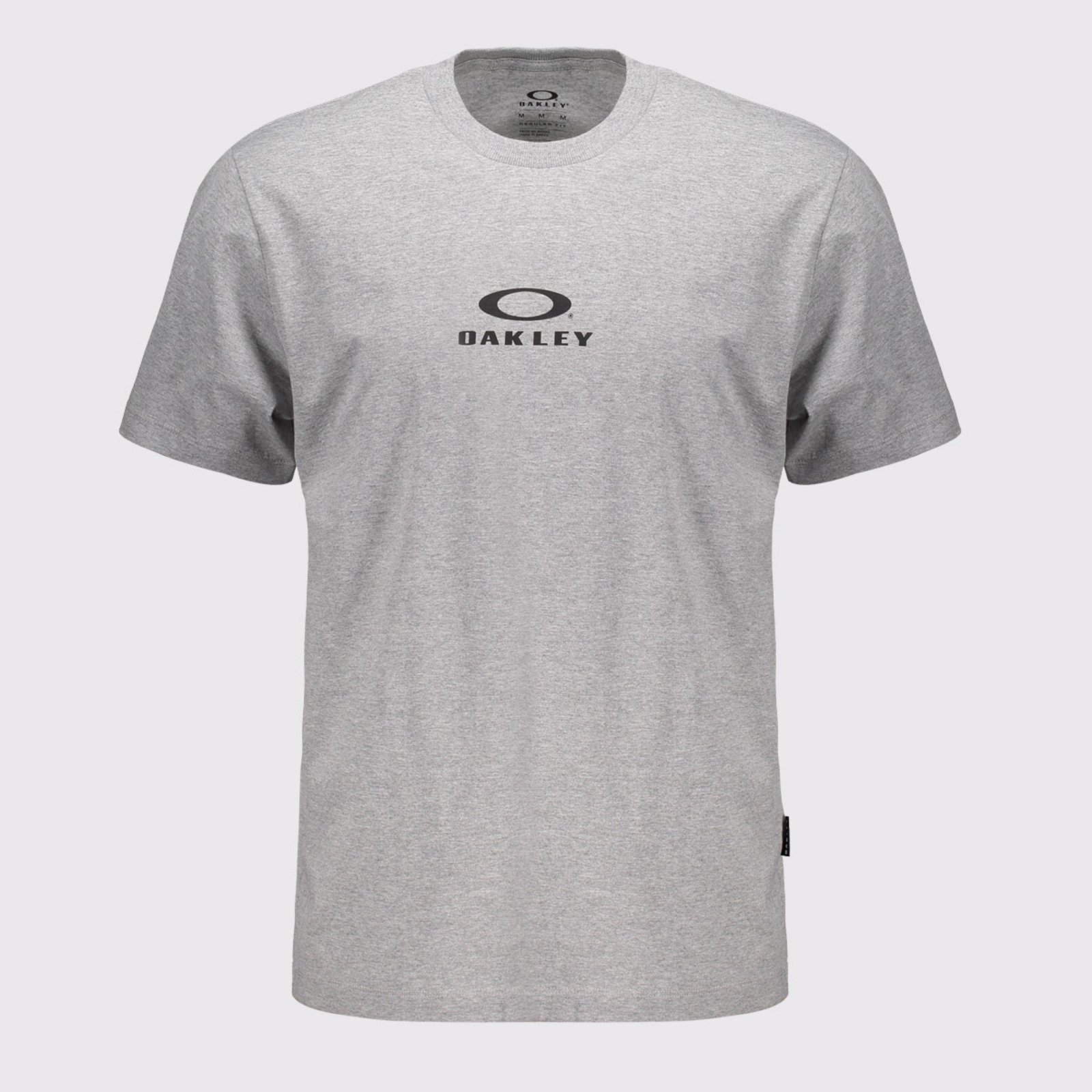 Camiseta Oakley Bark New Cinza e Preta