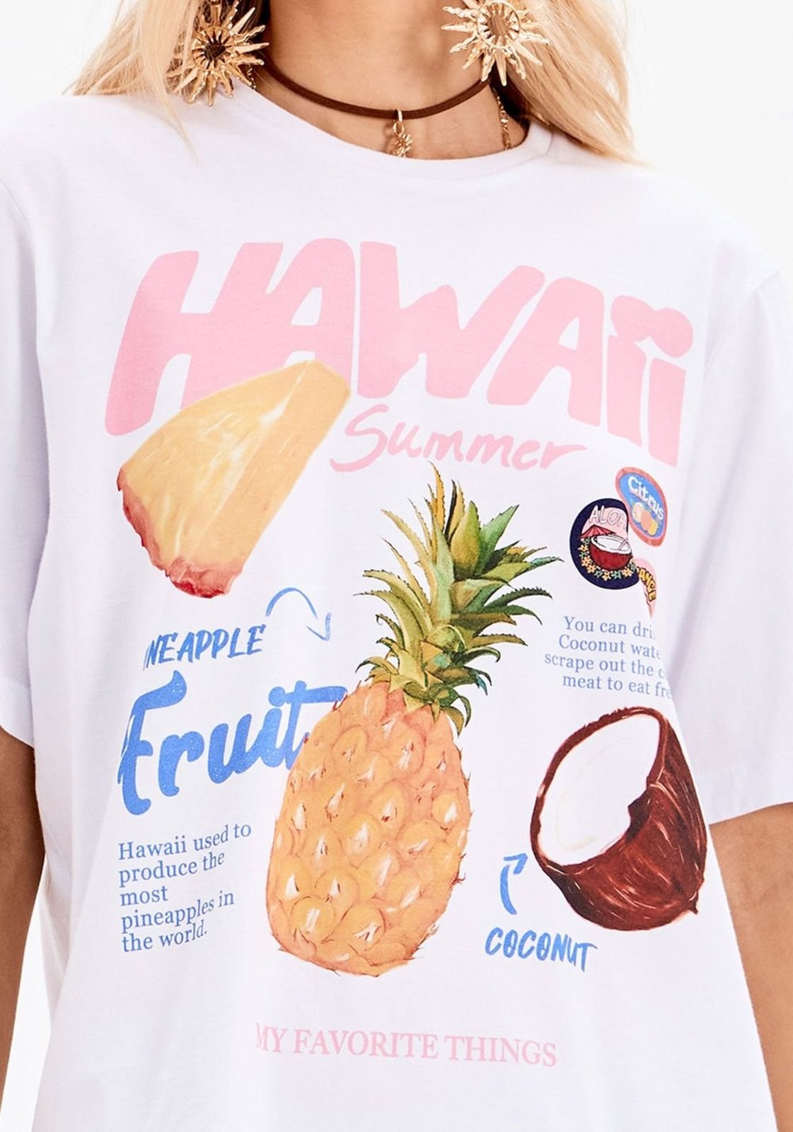 Vista 3 T-Shirt Oversized Com Aplicação My Favorite Things branco My Favorite Things branco