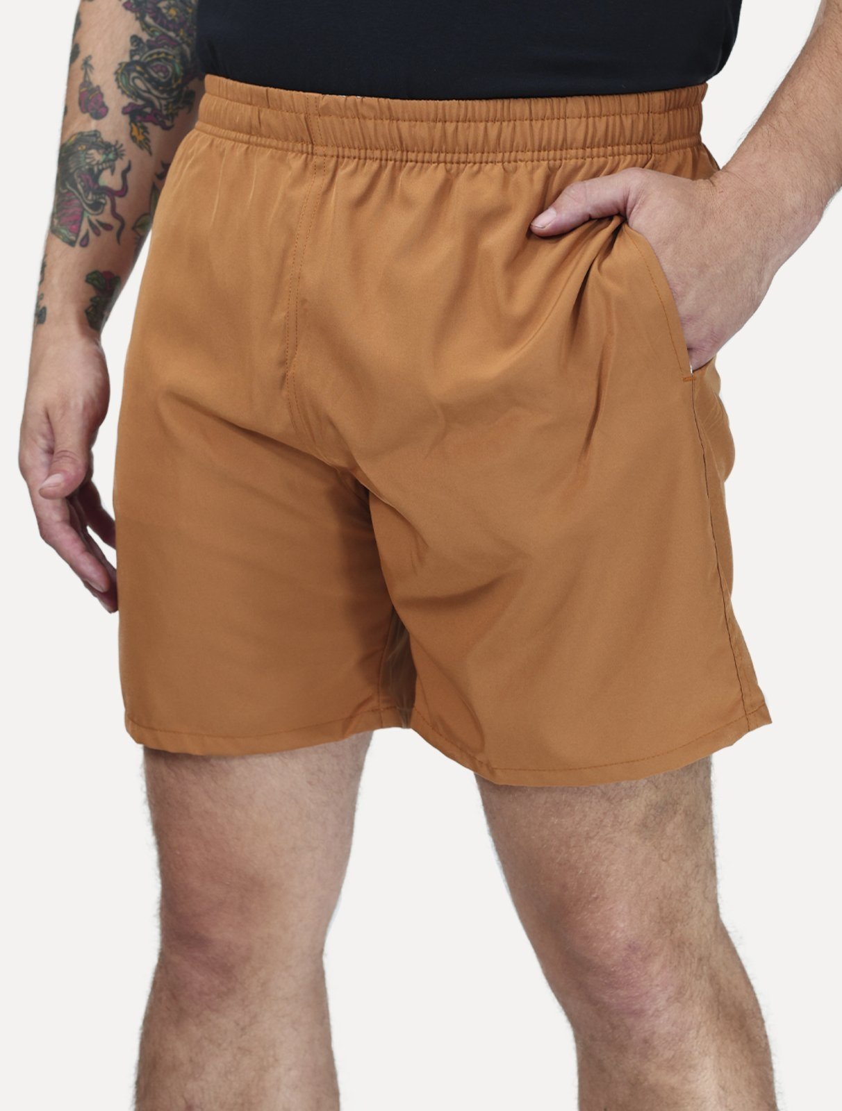 Short King & Joe Masculina Nylon Flex Colors Marrom