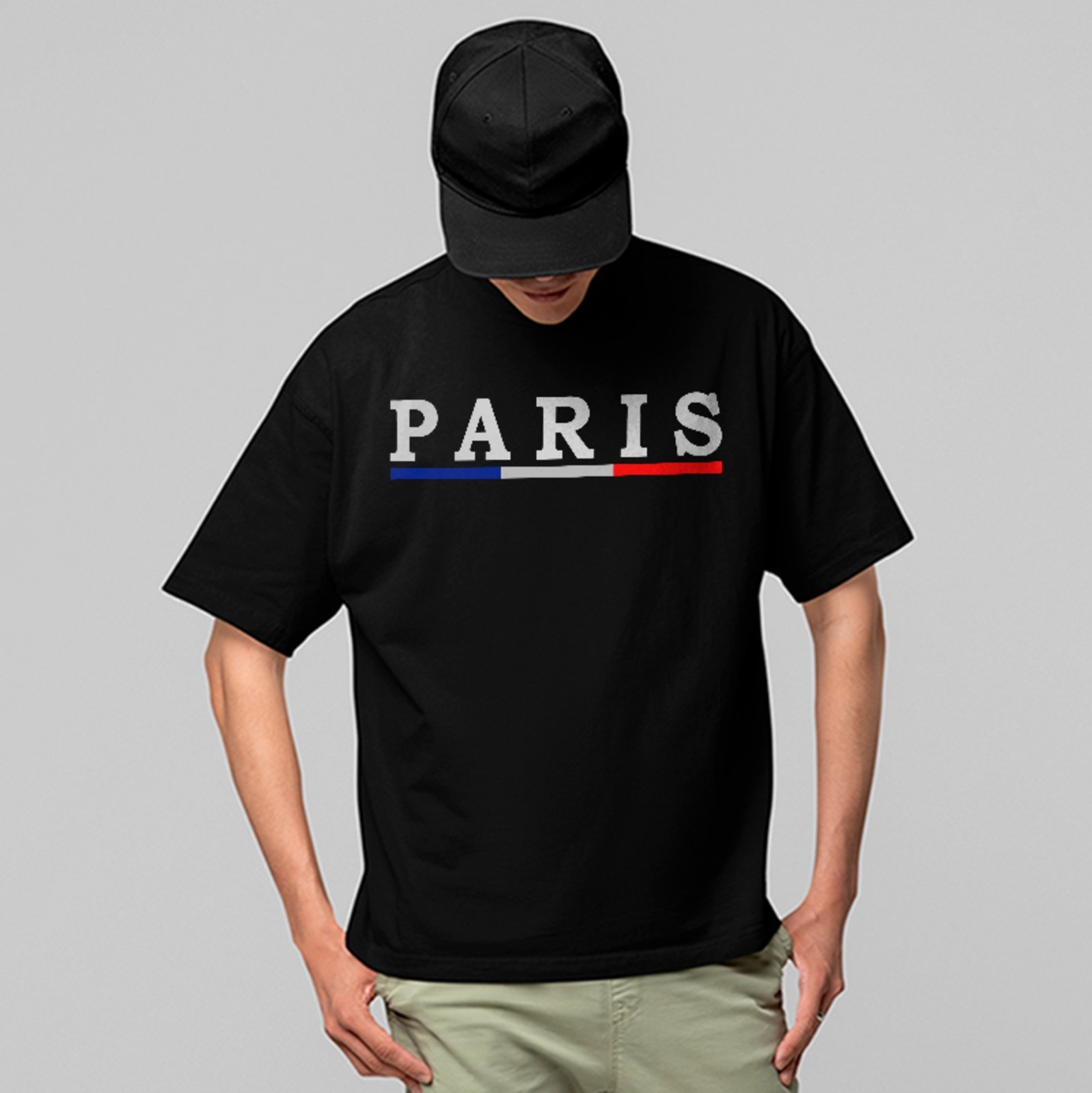 Camiseta Oversized Paris Street Style Conforto Básico Premium Preto
