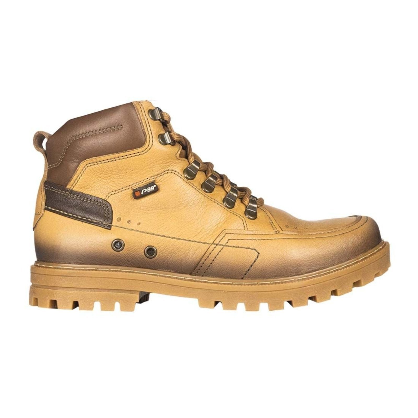 Bota Pegada Coturno Ilhós Metal Recortes Caramelo