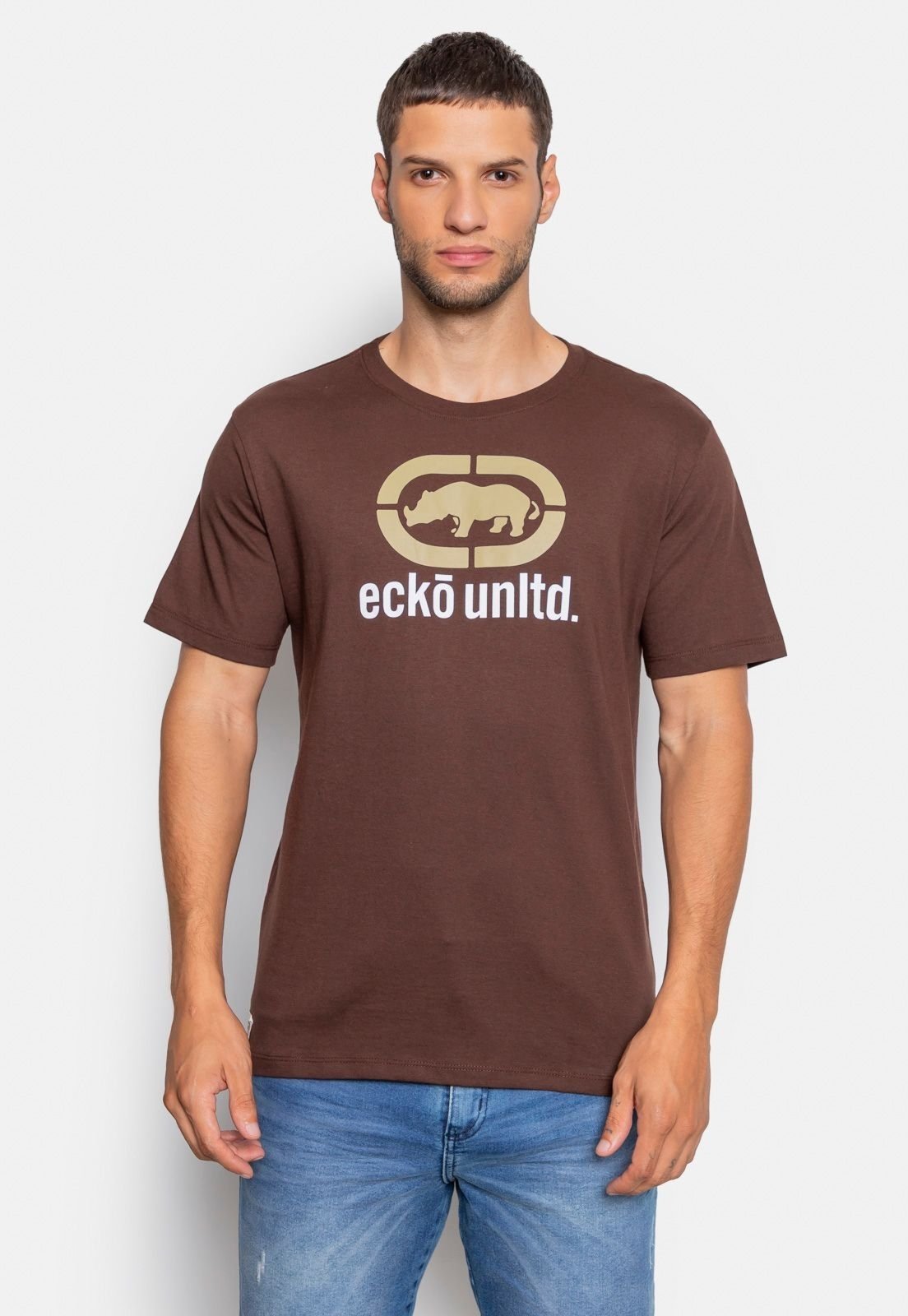 Camiseta Ecko Estampada Begin Marrom