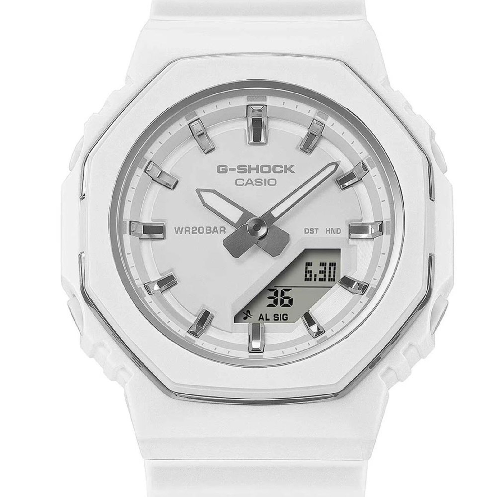Vista 3 Relógio G-Shock GMA-P2110-7ADR Casio branco Casio branco