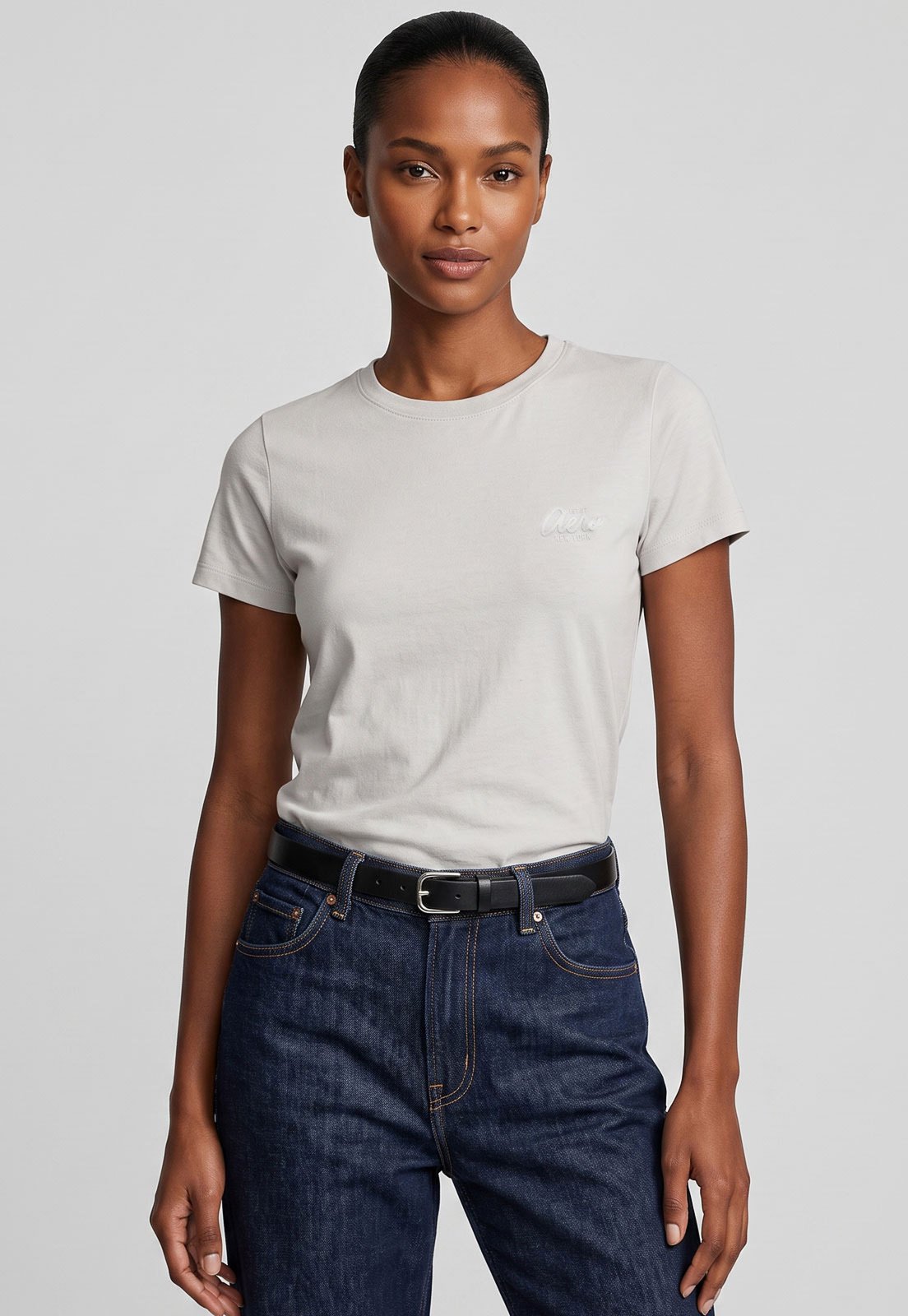 Camiseta Feminina Aeropostale Logo Creme