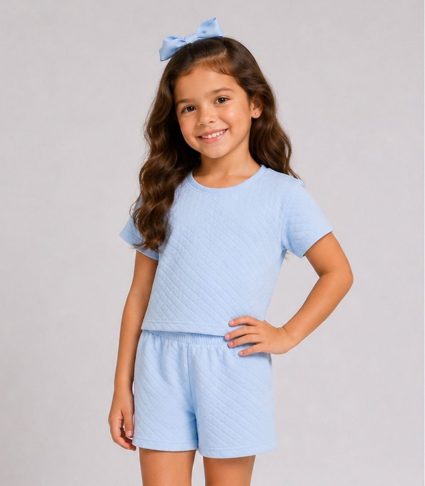 Infantil - Conjunto Menina Blusa e Short Select Azul