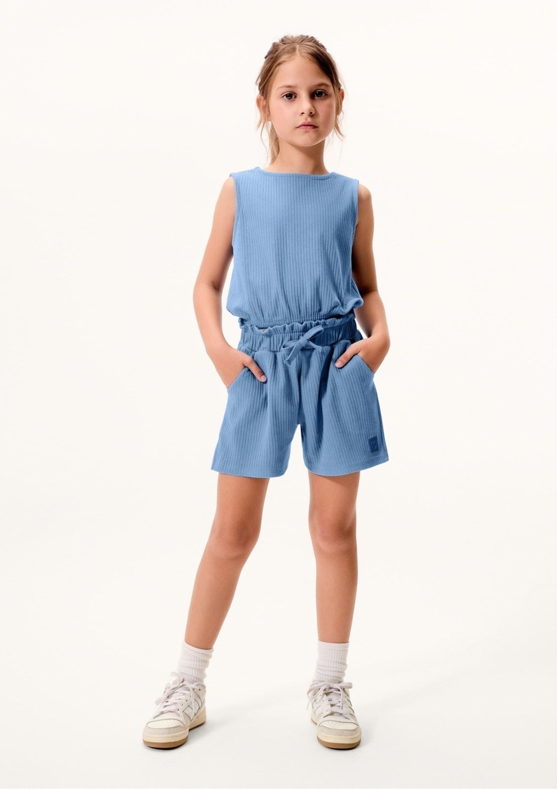 Vista 2 Infantil - Conjunto Curto Menina Hering Hering Kids azul Hering Kids azul