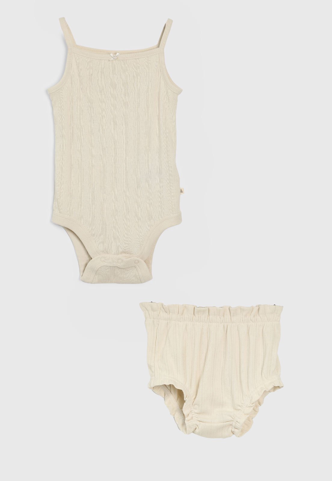 Infantil – Conjunto 2pçs Manga Curta GAP Body E Calcinha Off-White