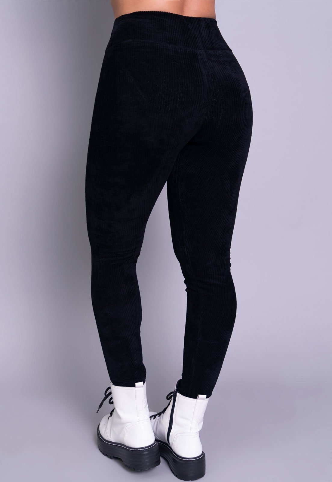 Vista 3 Calça Feminina Legging WLS Modas Veludo Cotelê azul marinho WLS Modas azul marinho