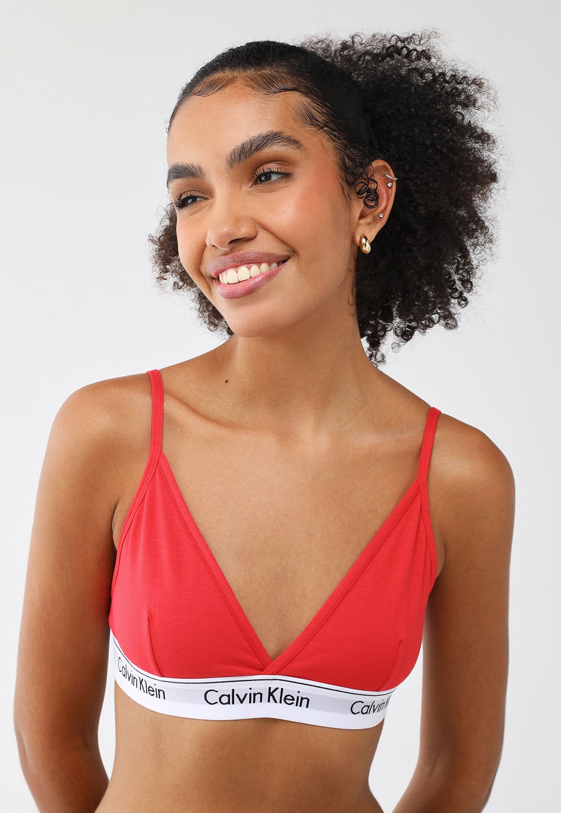 Top Calvin Klein Underwear Triângulo Modern Cotton Vermelho