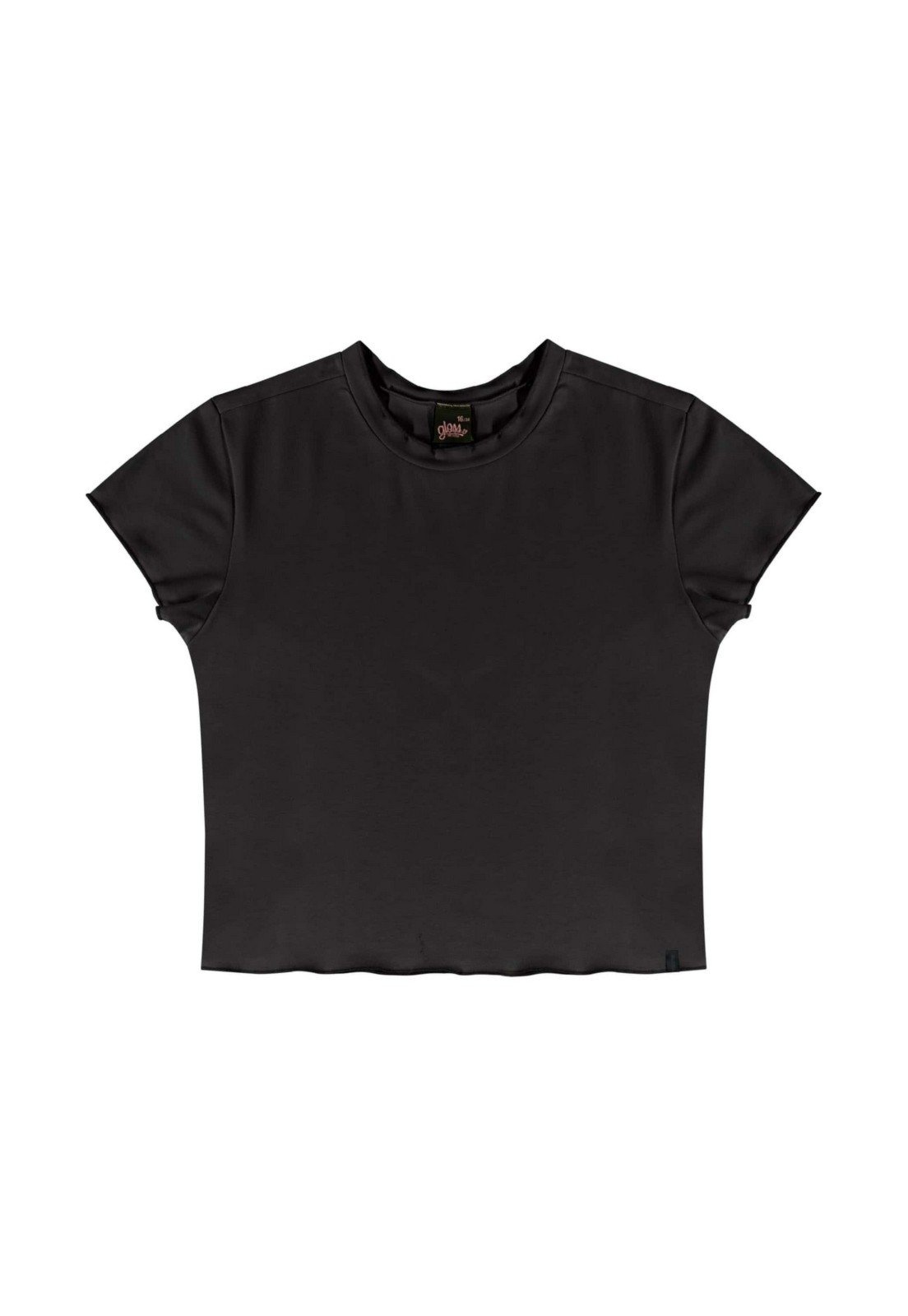 Vista 3 Infantil - Blusa Básica Juvenil para Menina Gloss preto Gloss preto