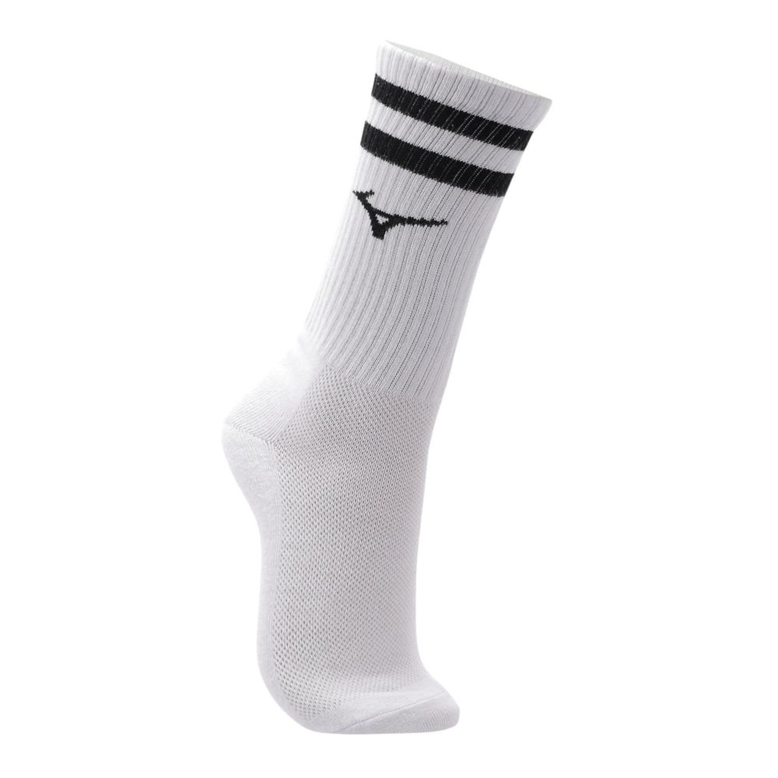 Vista 2 Meia Mizuno Basic Listra Cano Alto Tam. Mizuno branco