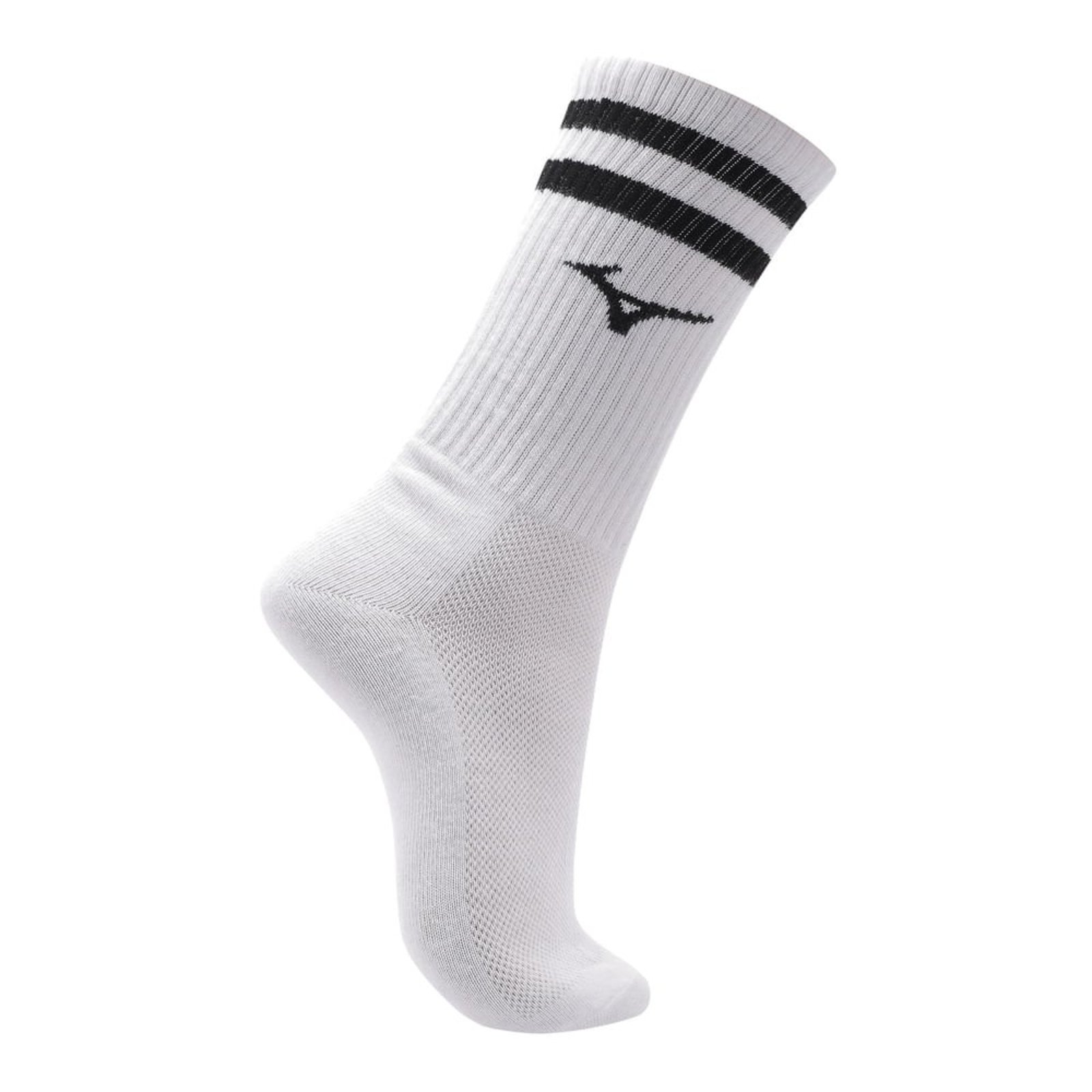 Vista 3 Meia Mizuno Basic Listra Cano Alto Tam. Mizuno branco