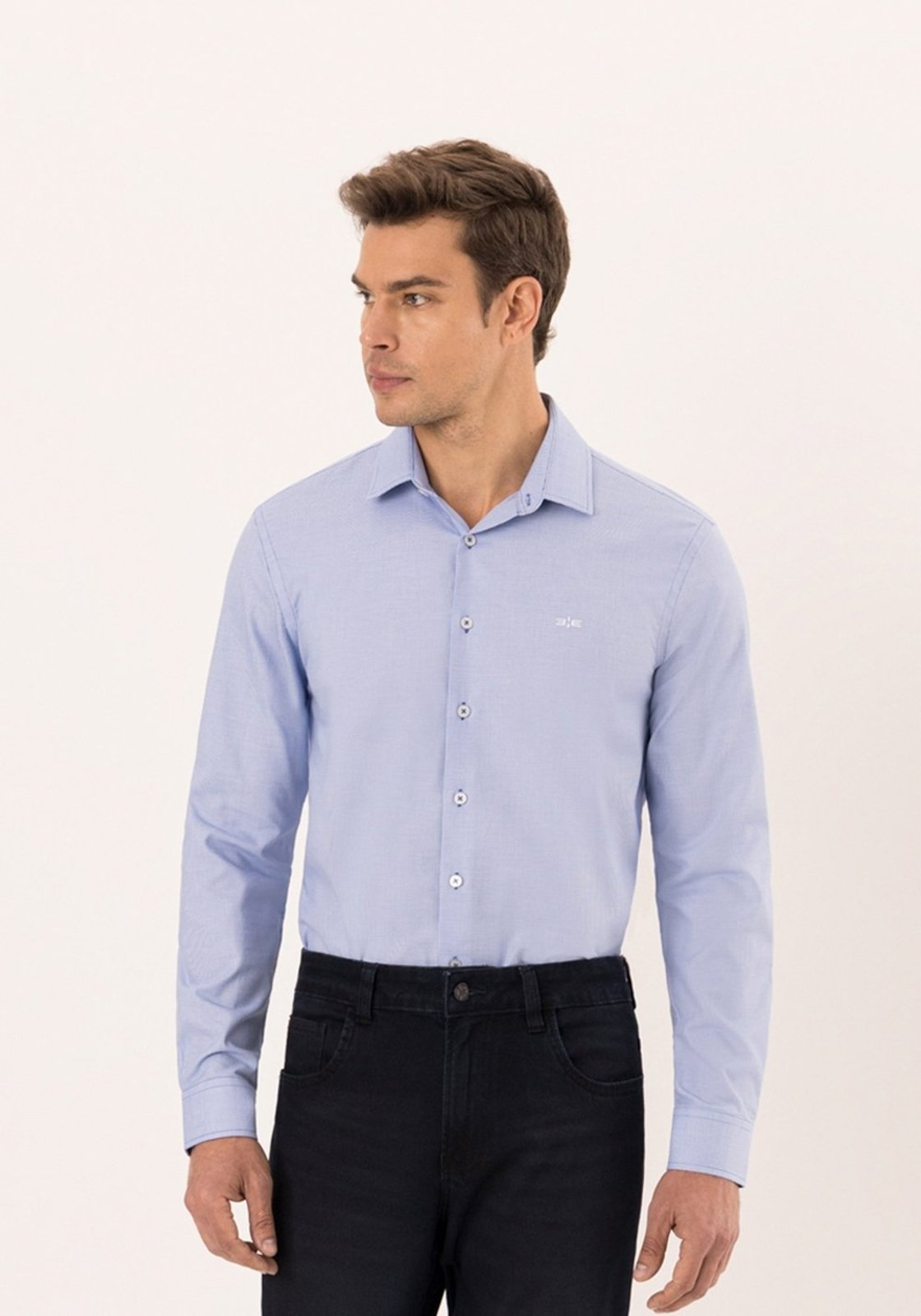 Camisa De Mangas Longas Em Tecido Maquinetado