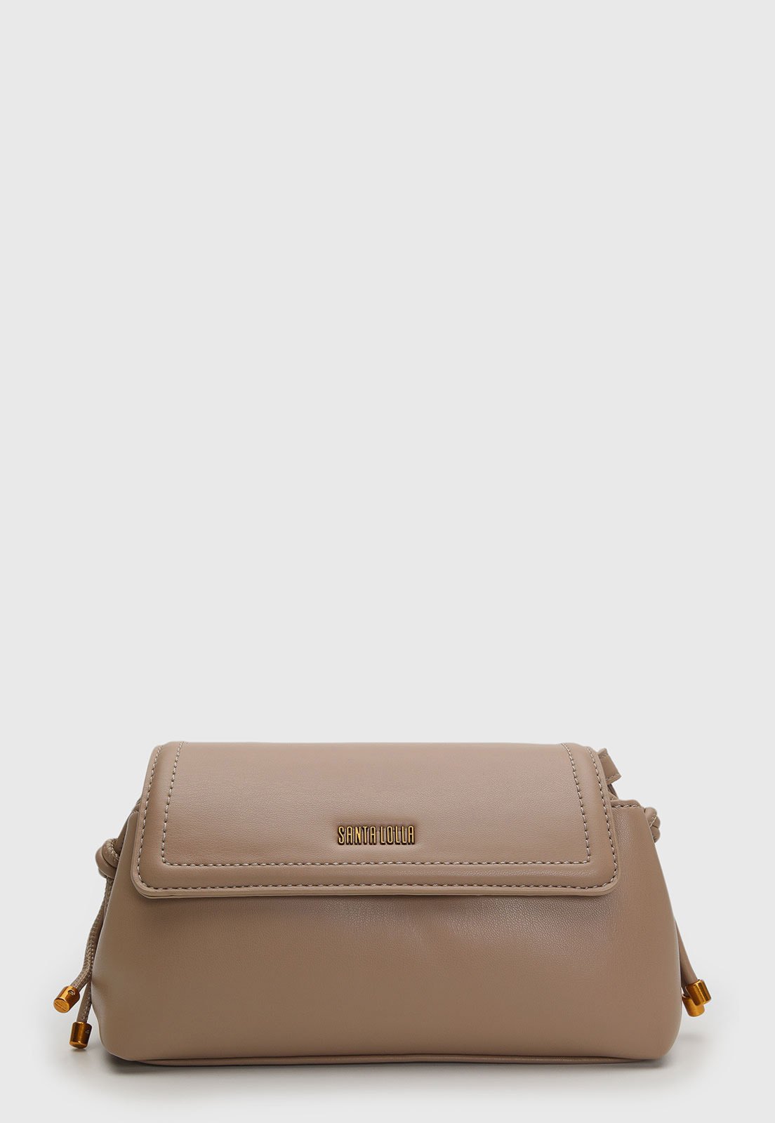 Bolsa Pequena Feminina Santa Lolla Logo Metálica Marrom