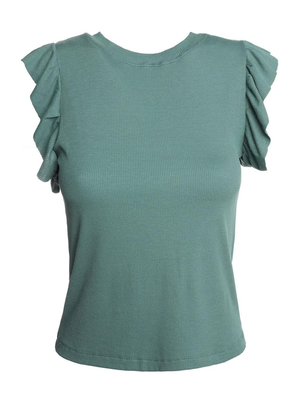 Vista 2 Blusa Manga Com Babados Autentique Feminina verde Autentique verde
