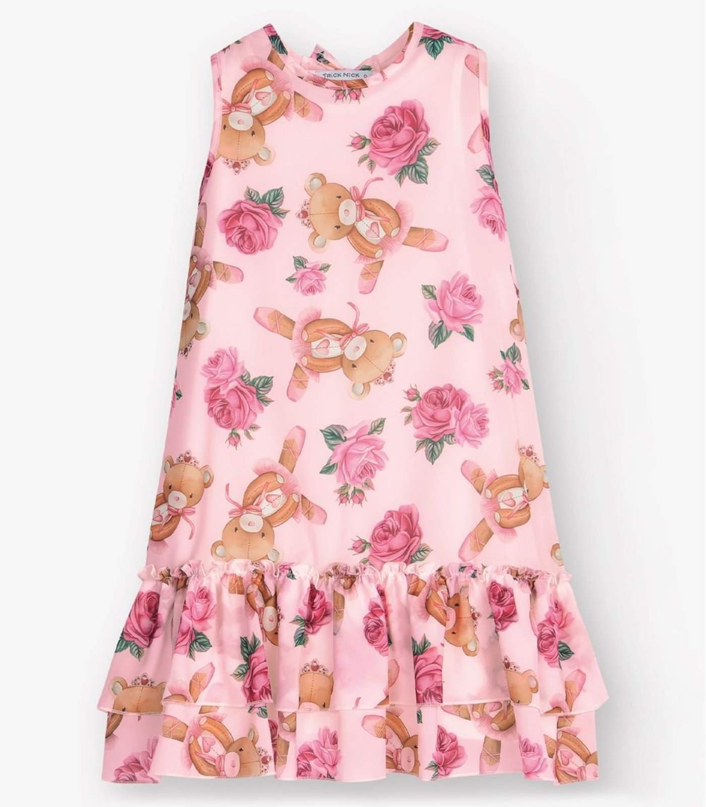 Infantil - Vestido Meia Malha e Chiffon Trick Nick Rosa