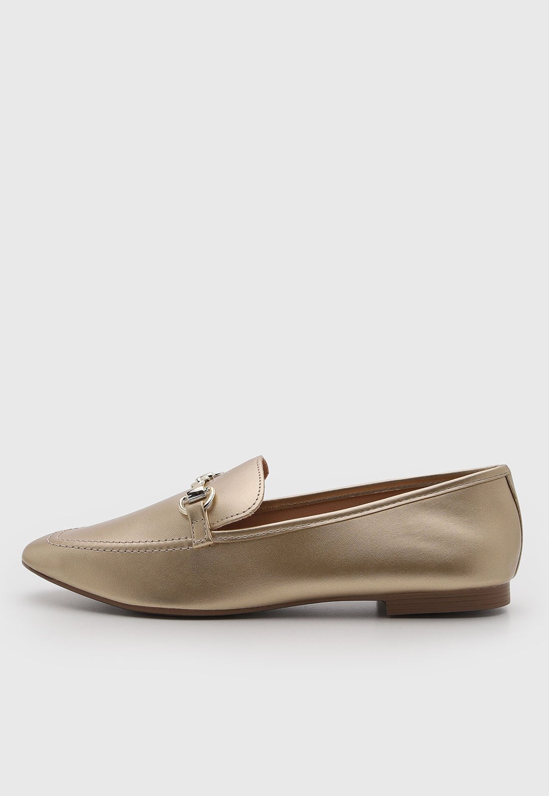 Mocassim Feminino VIA UNO Detalhe Fivela Dourado