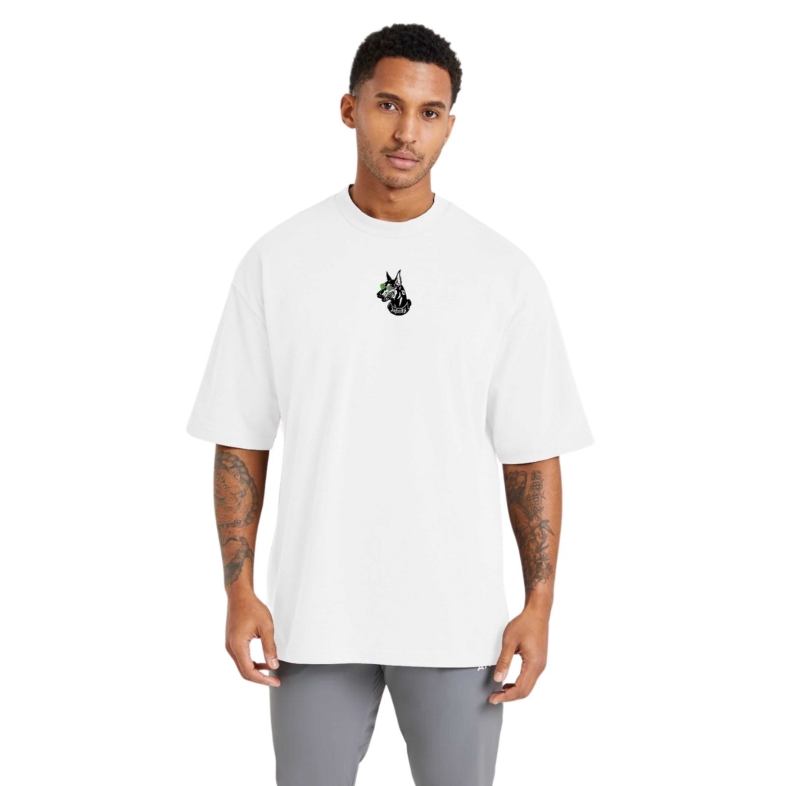 Camiseta Oversized Streetwear de Algodão Masculina Ideal para Academia e Esportes Cachorro