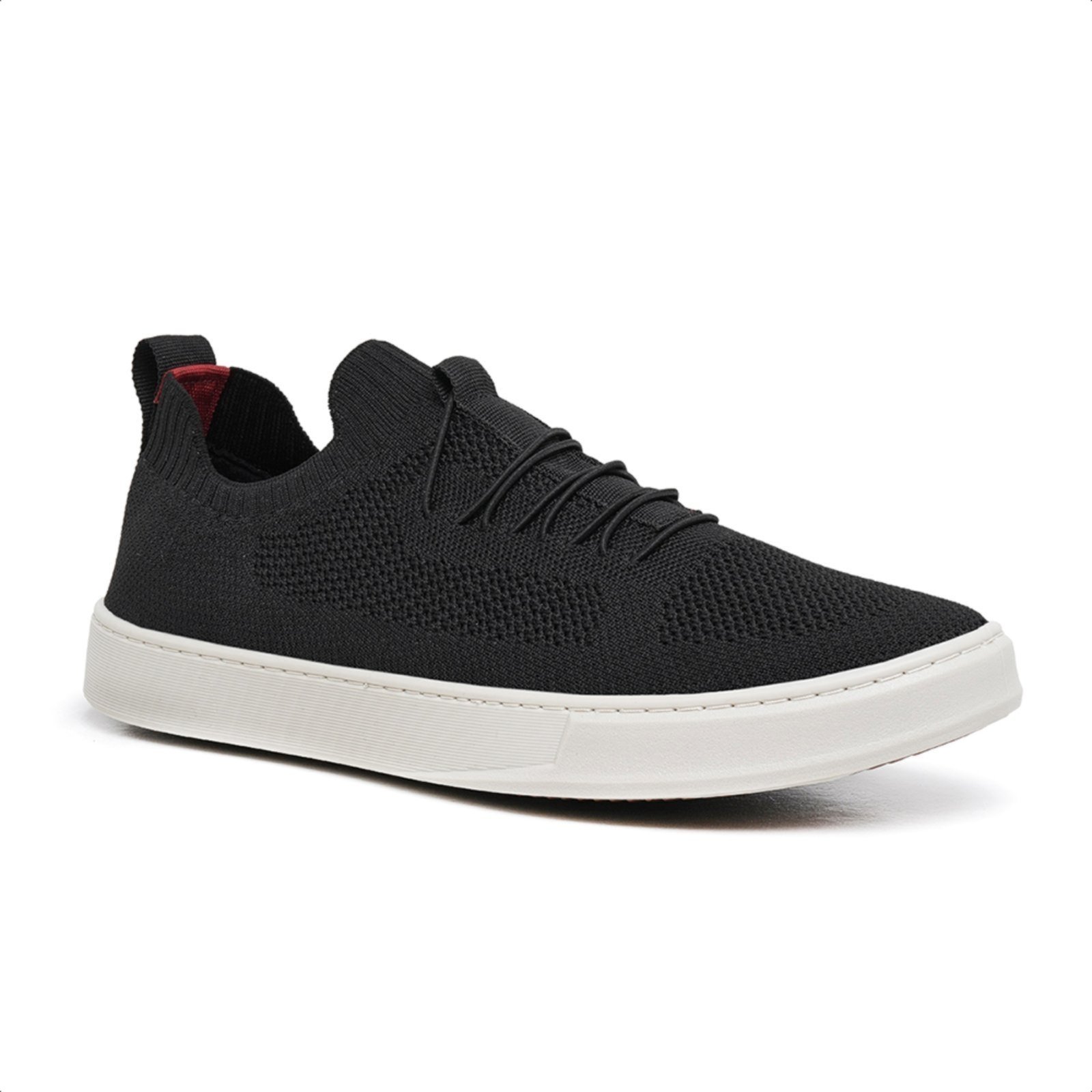 Tênis Casual Knit Malbork Masculino em Tecido Preto Respirável