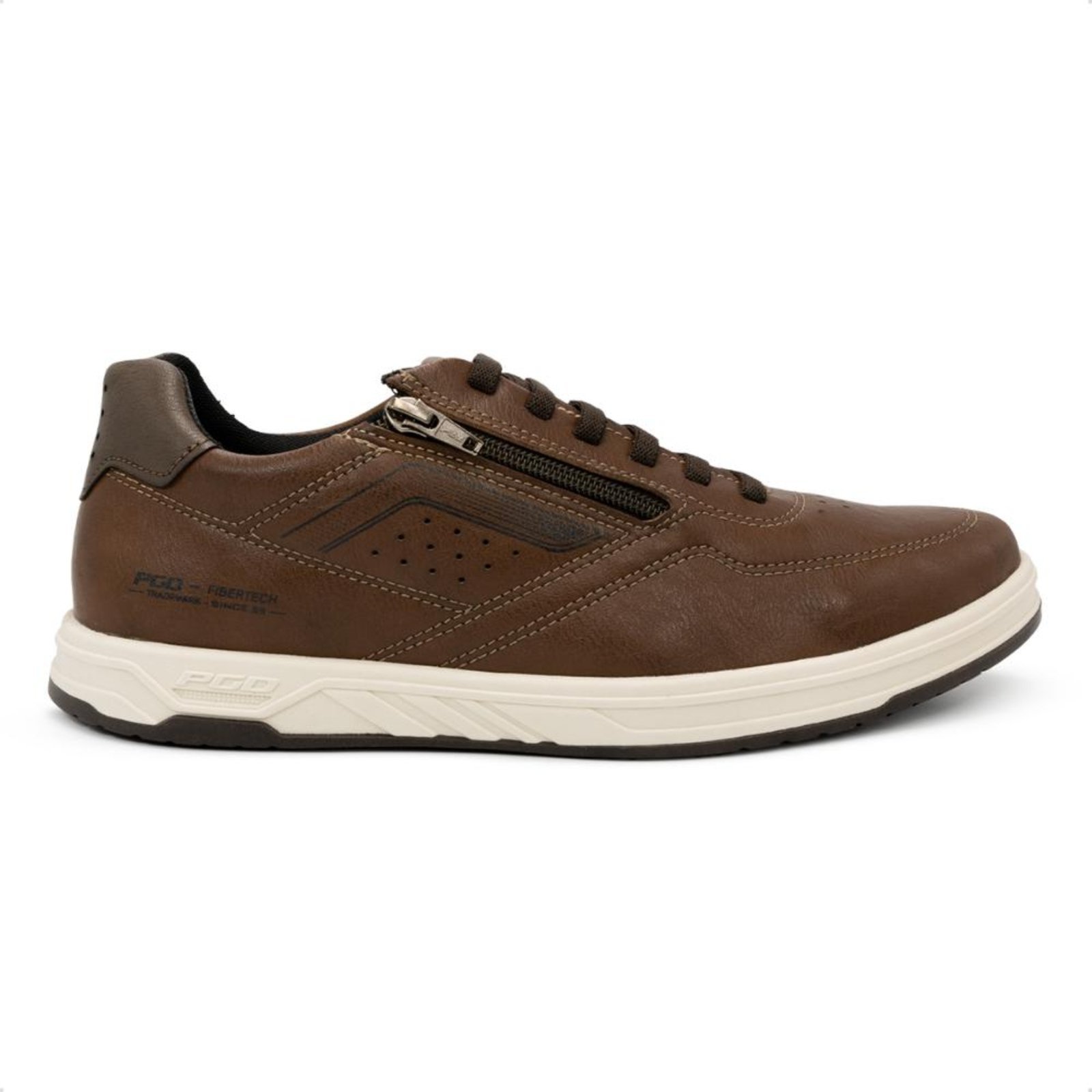 Sapatênis Pegada Masculino em Microfibra Casual 172005 Marrom