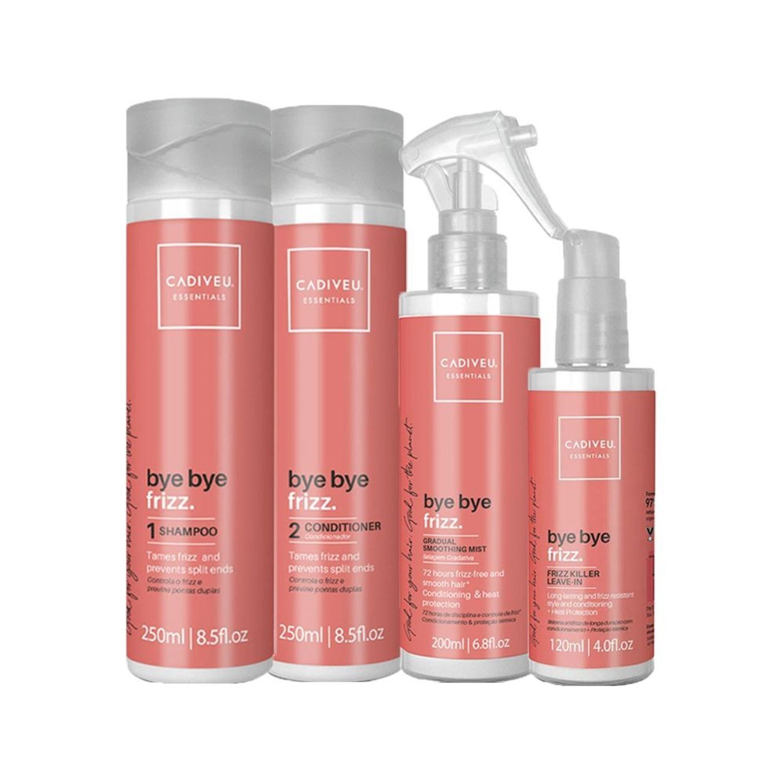 Vista 2 Kit Cadiveu Essentials Bye Bye Frizz - 4 Produtos Cadiveu Professional incolor Cadiveu Professional incolor