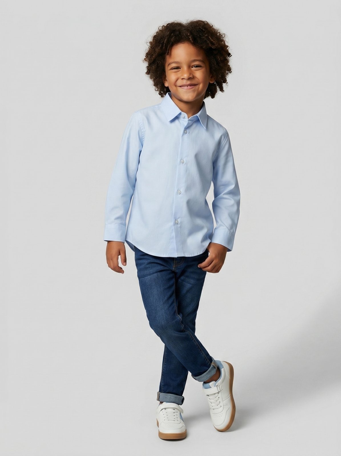 Infantil - Camisa Manga Longa Tric Fio 40 - Azul - 06