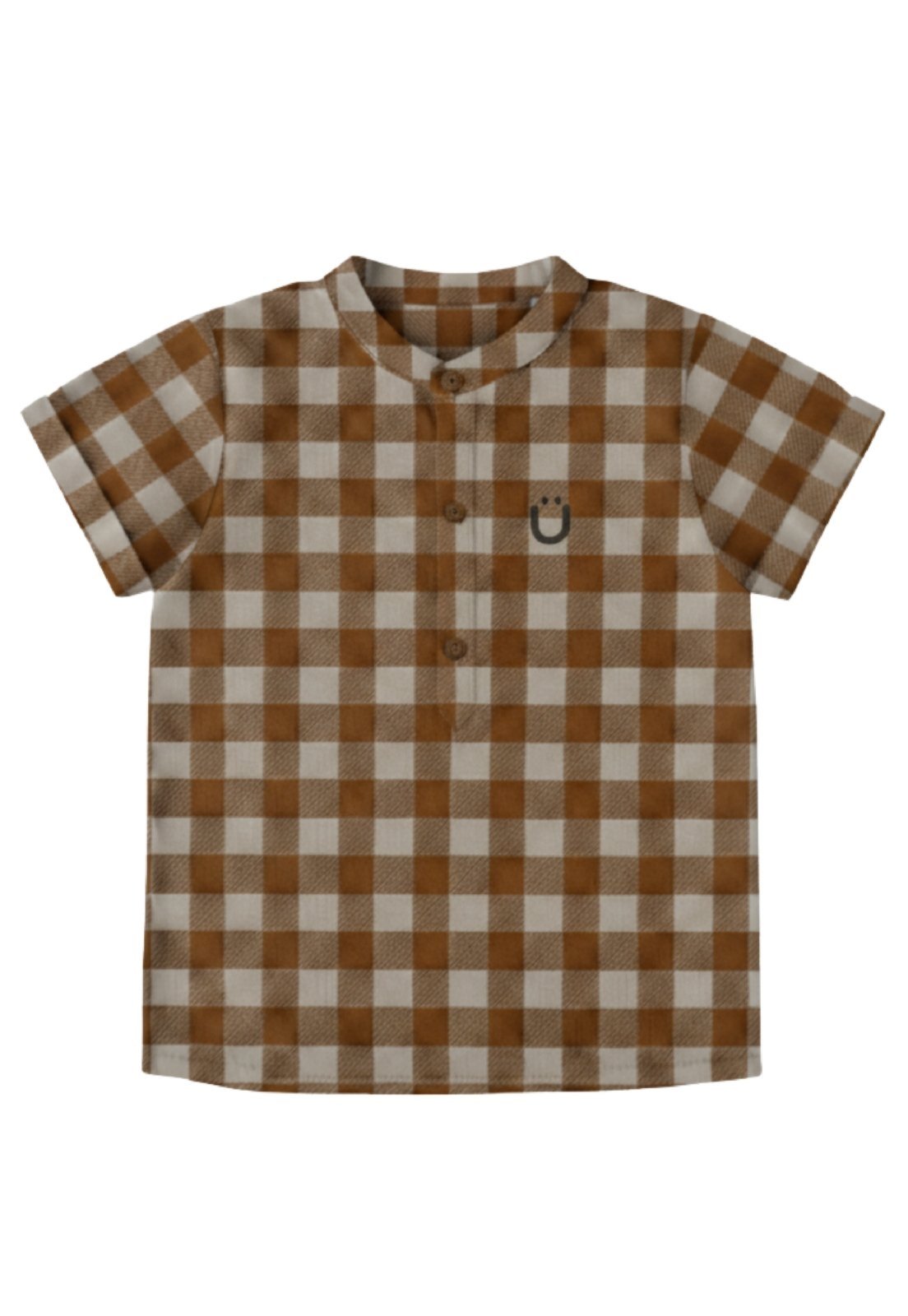Vista 3 Infantil - Bata em Algodão Xadrez Guloseima laranja GULOSEIMA laranja