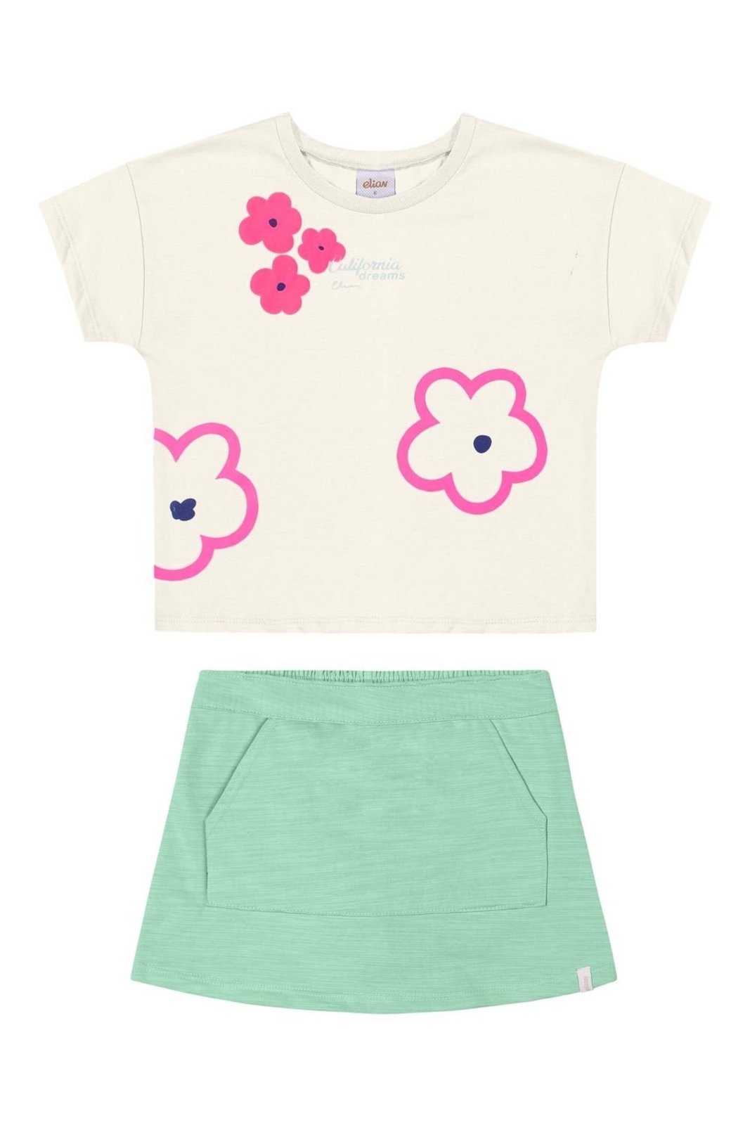 Infantil - Conjunto Menina Floral Neon Elian Bege