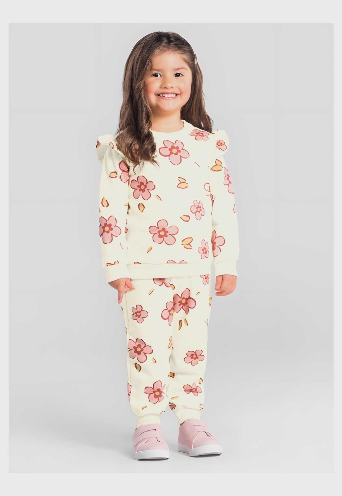 Conjunto Brandili Estampa Floral Off White
