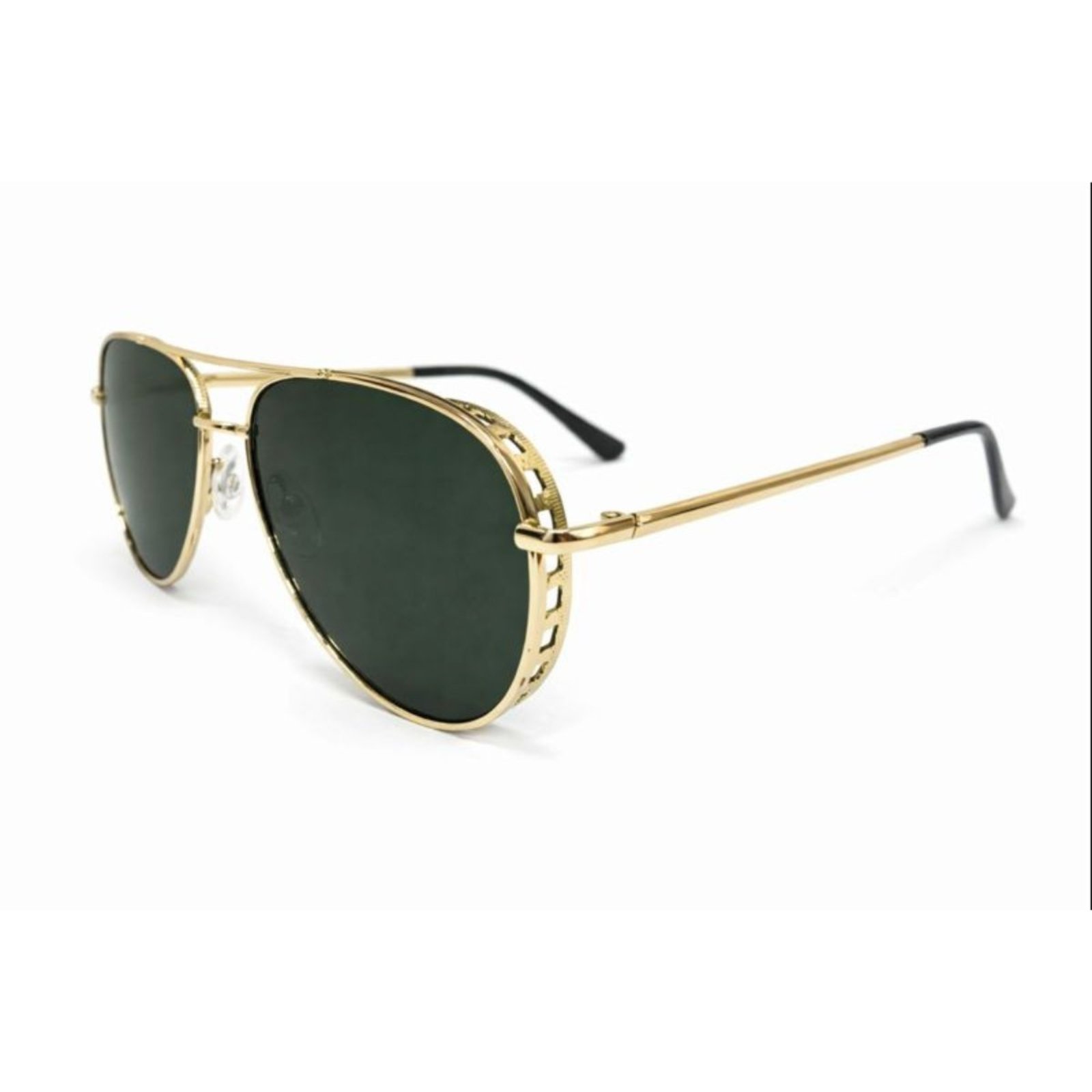 Óculos de Sol Aviador Dourado Lente Verde Escuro Premium