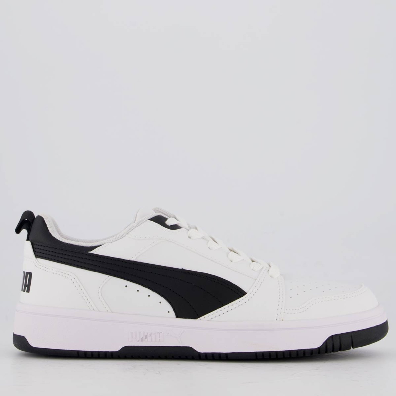 Tênis Puma Rebound V6 Low Branco e Preto